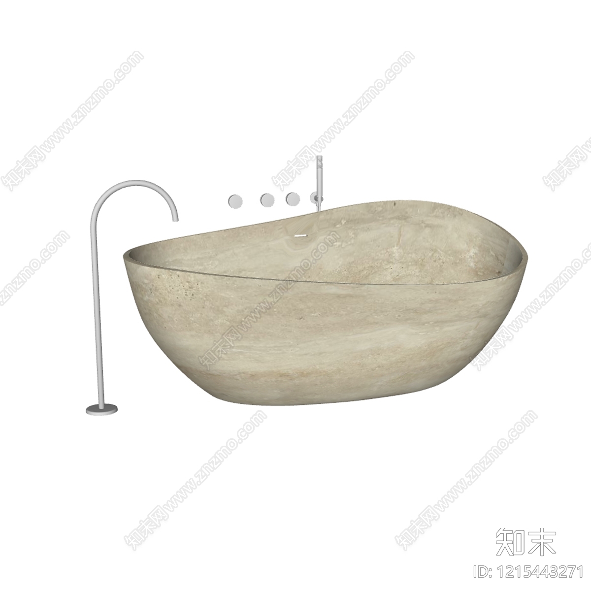 极简浴缸SU模型下载【ID:1215443271】
