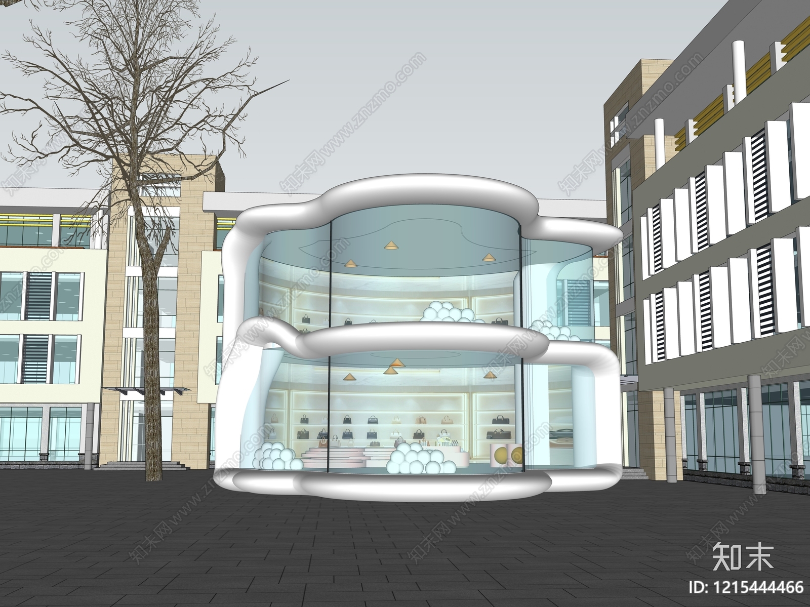 现代专卖店SU模型下载【ID:1215444466】