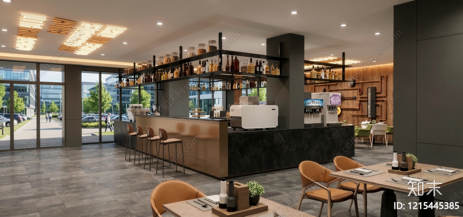 现代简约酒店餐厅SU模型下载【ID:1215445385】