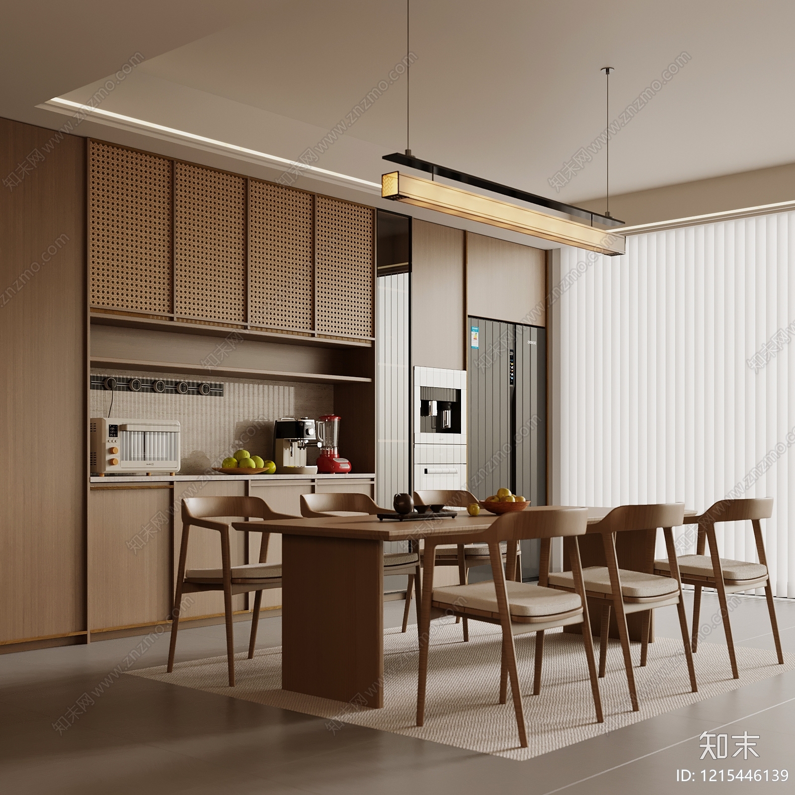 日式宋式客餐厅3D模型下载【ID:1215446139】