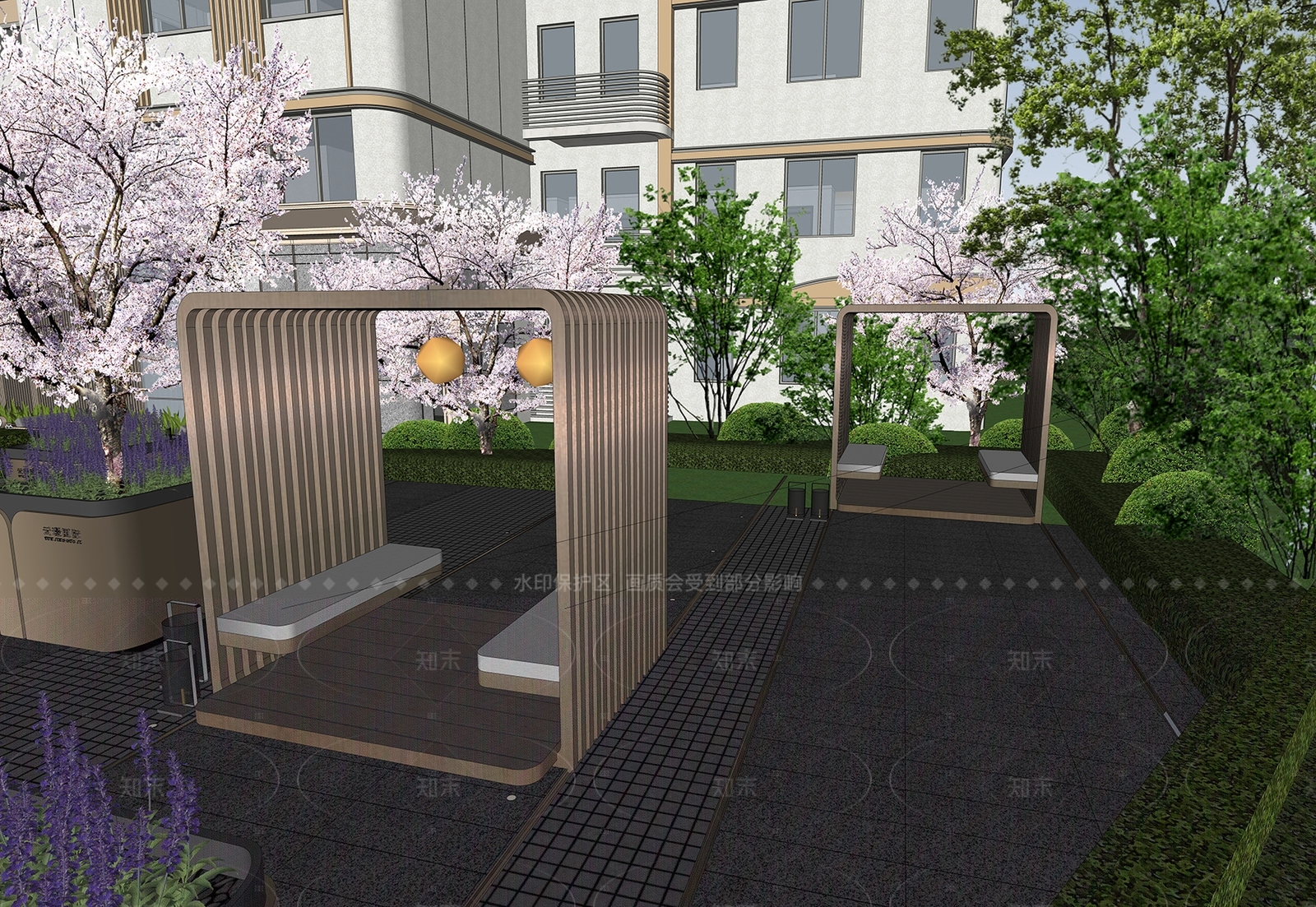 现代简约景观座椅SU模型下载【ID:1215446536】