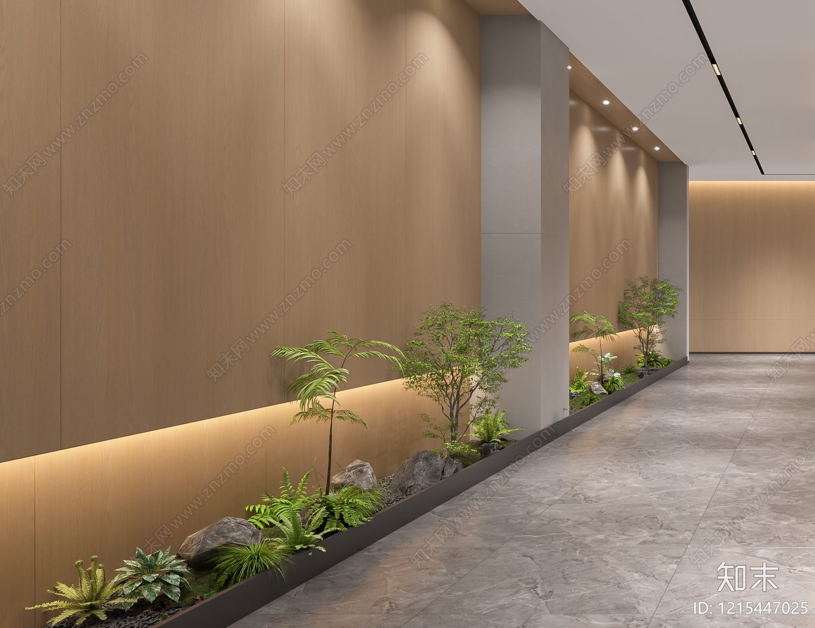 新中式办公走廊SU模型下载【ID:1215447025】