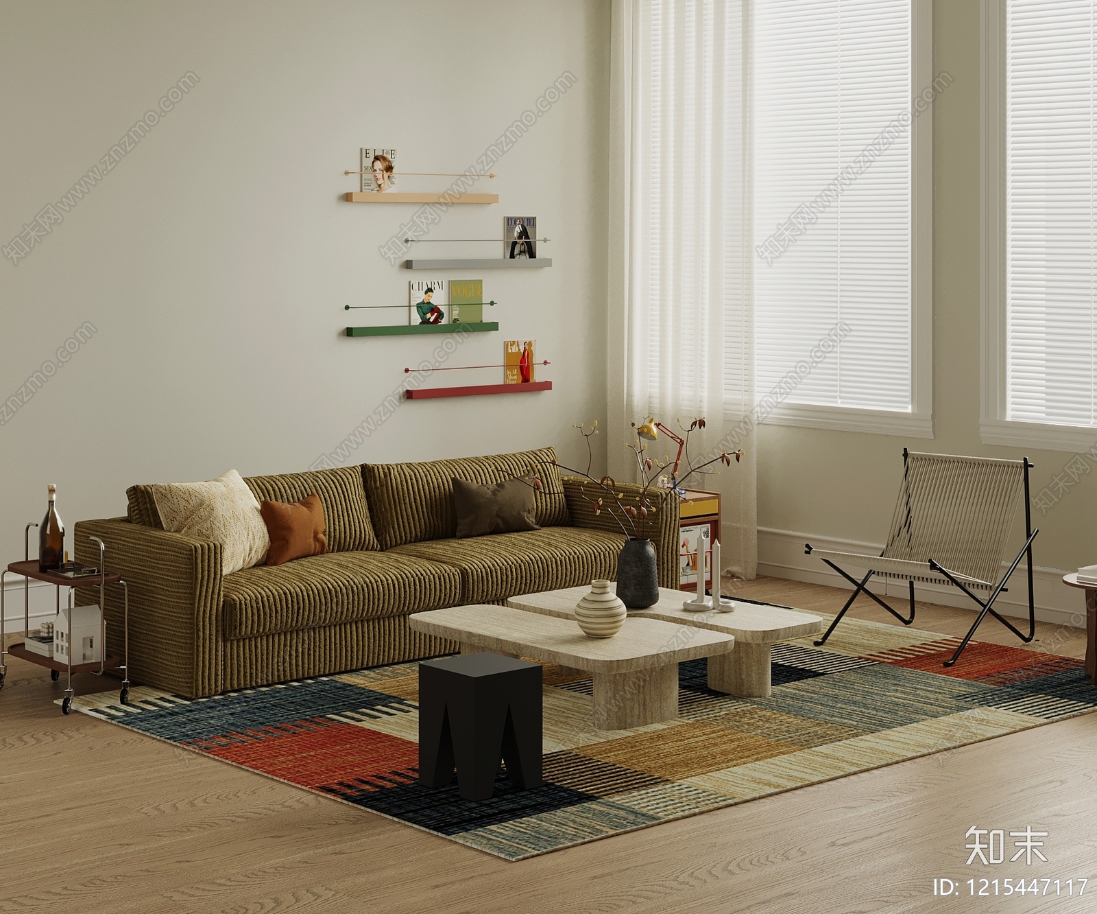 中古风三人沙发3D模型下载【ID:1215447117】