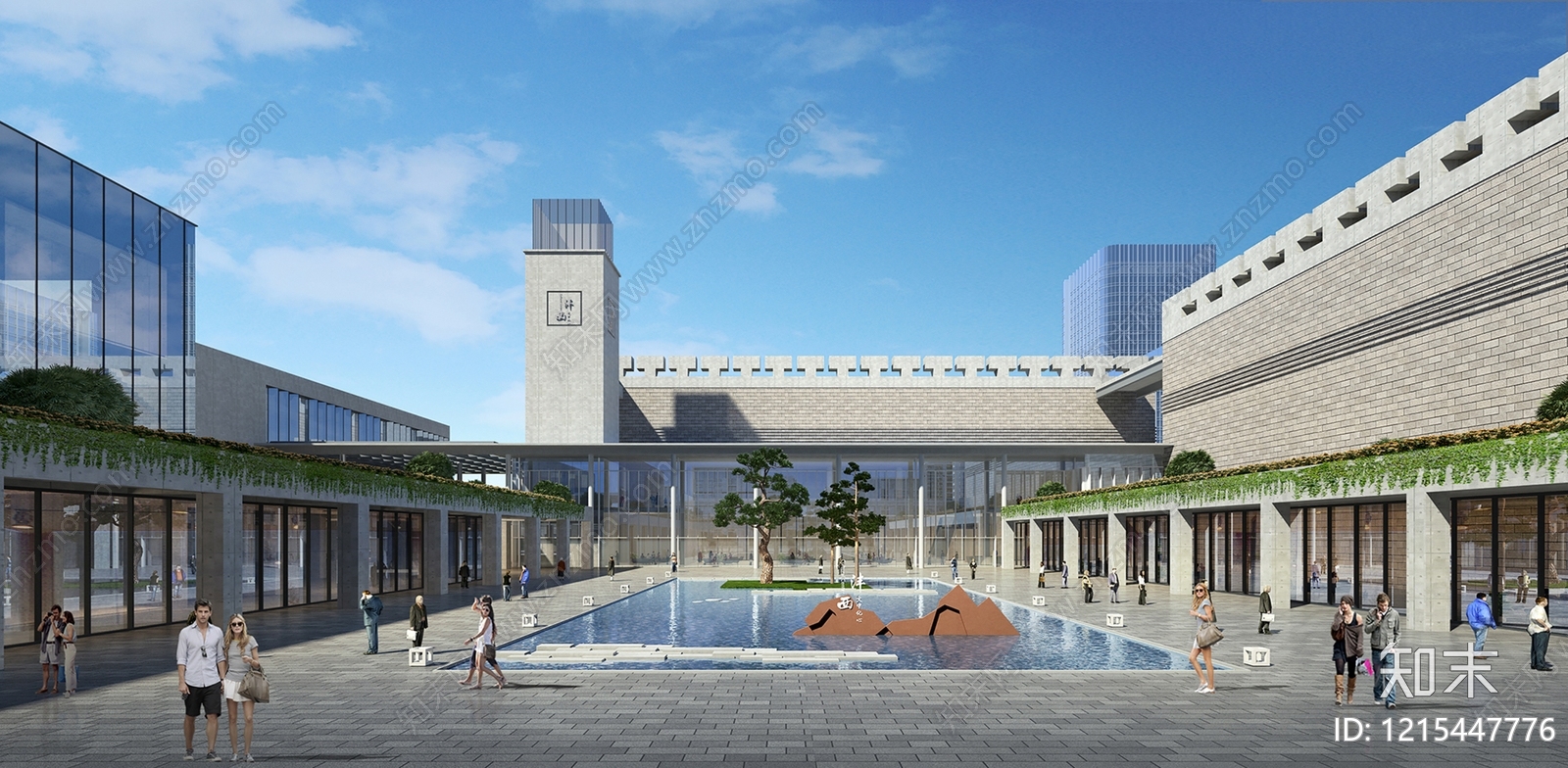 新中式其他公共建筑3D模型下载【ID:1215447776】