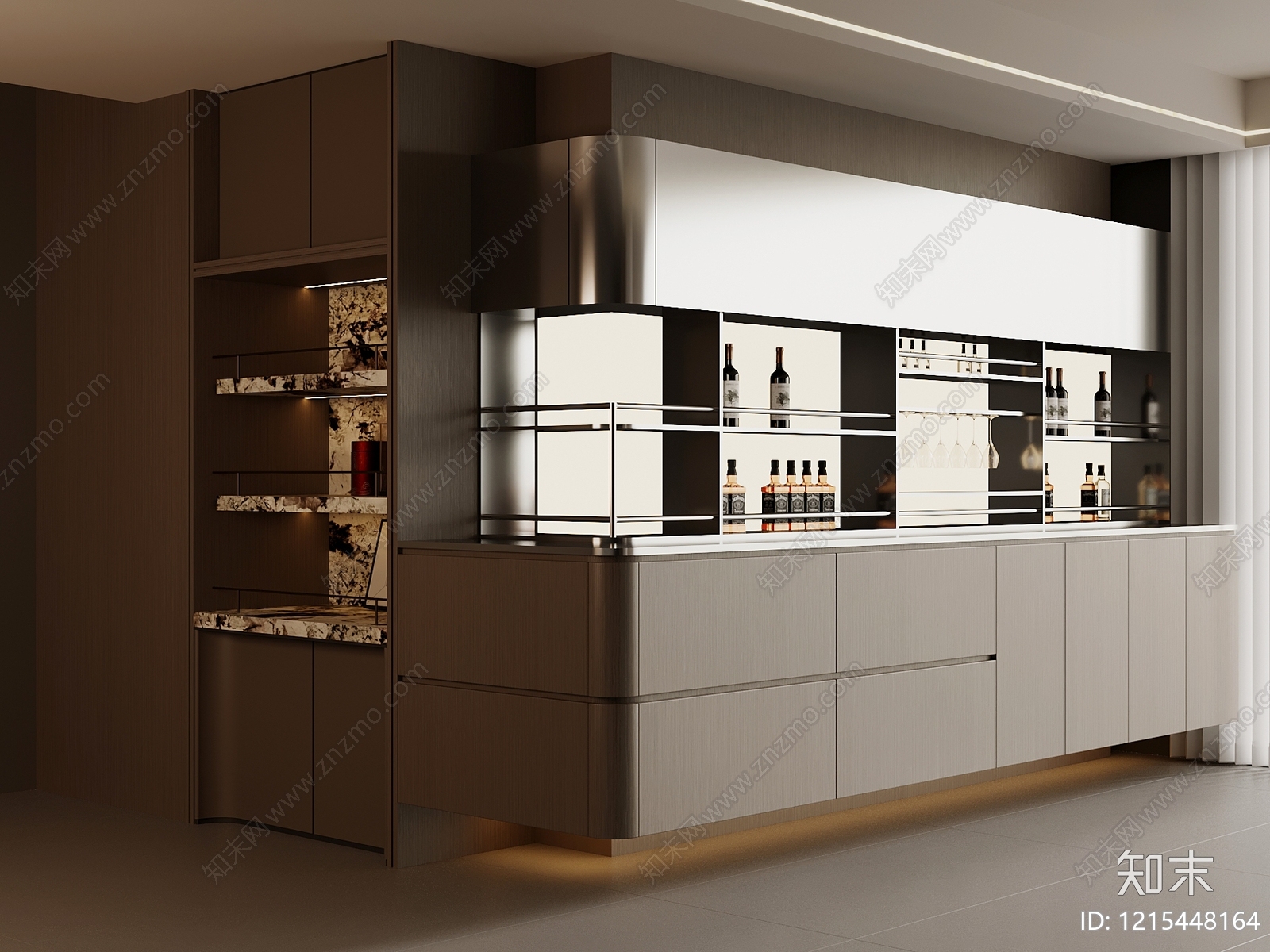 意式极简酒柜3D模型下载【ID:1215448164】