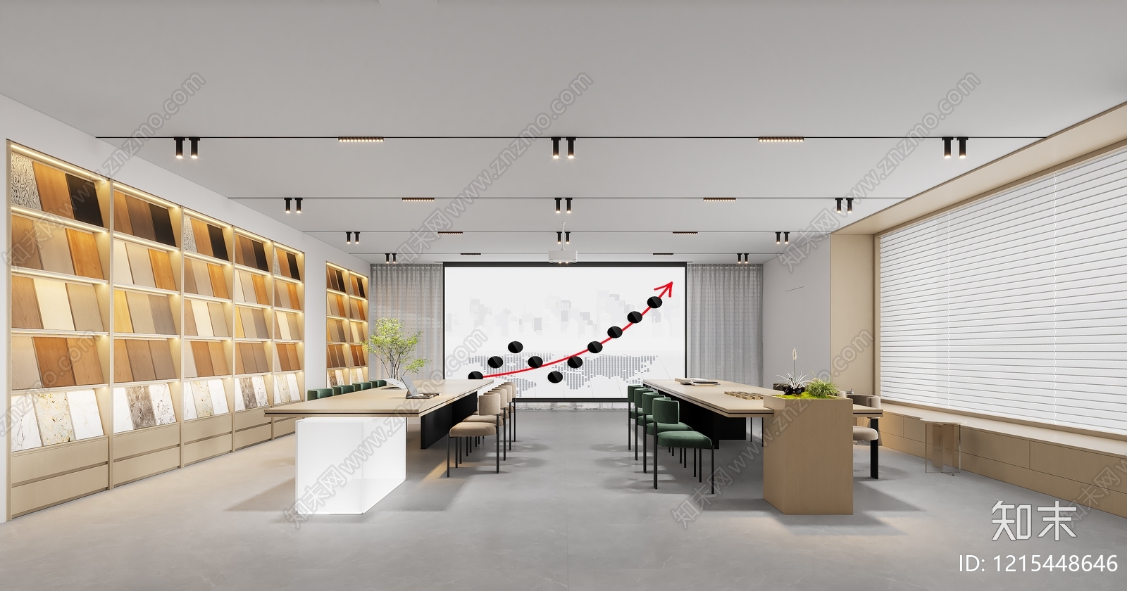 现代简约木作展厅3D模型下载【ID:1215448646】