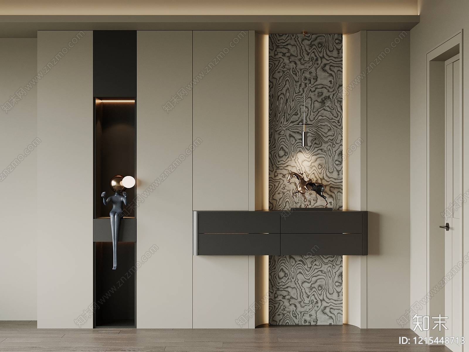 极简玄关SU模型下载【ID:1215448713】