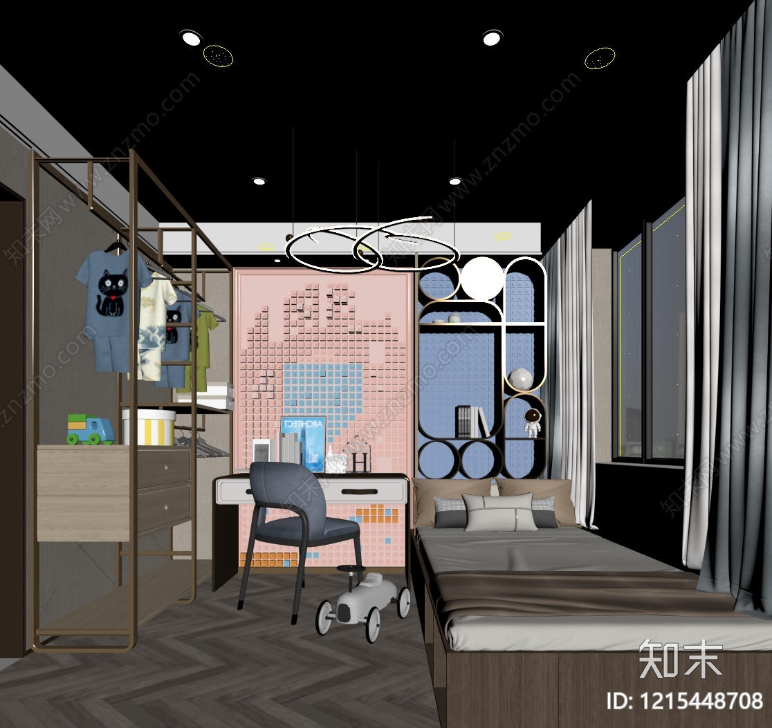 现代轻奢通用儿童房3D模型下载【ID:1215448708】