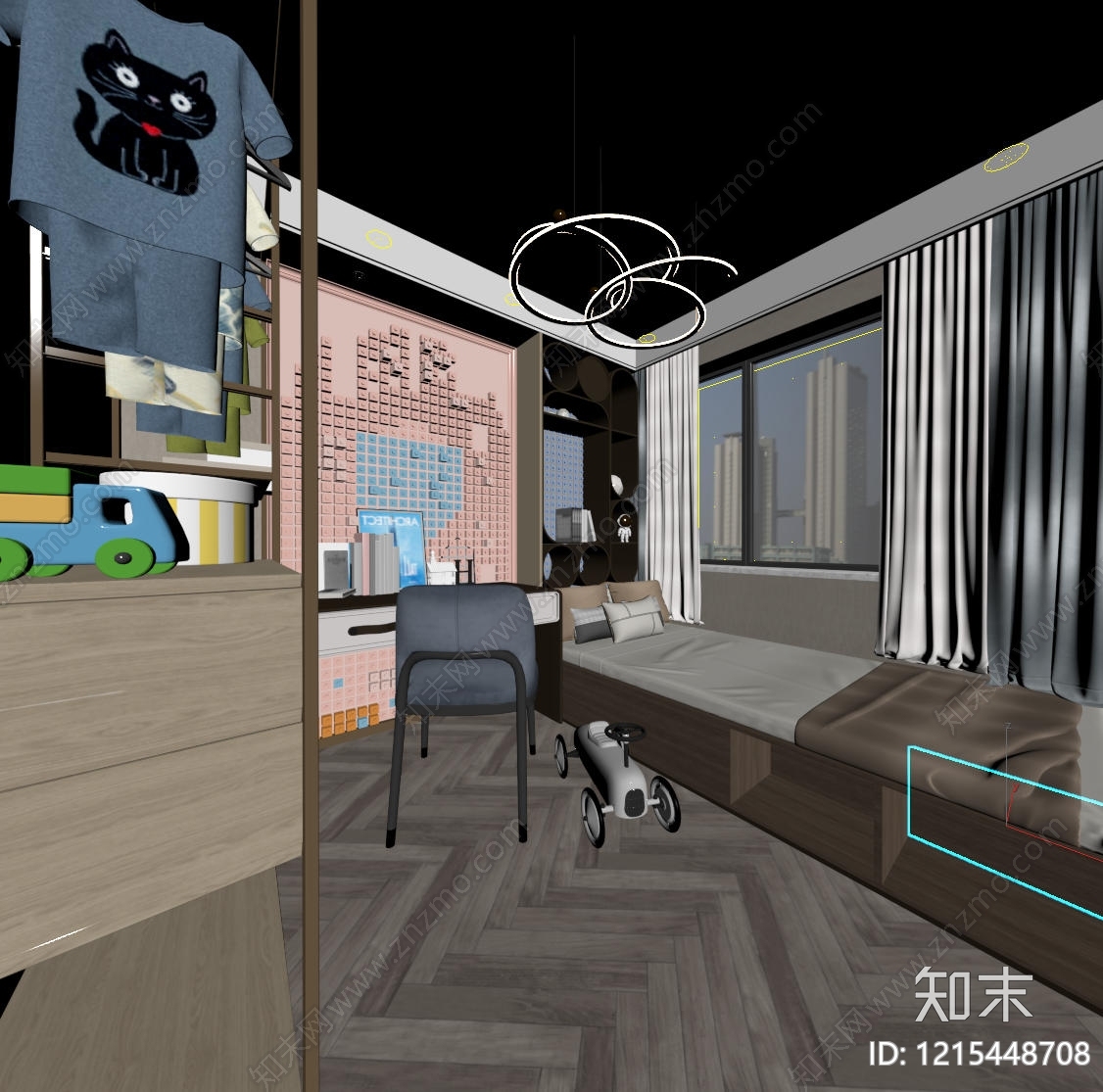 现代轻奢通用儿童房3D模型下载【ID:1215448708】