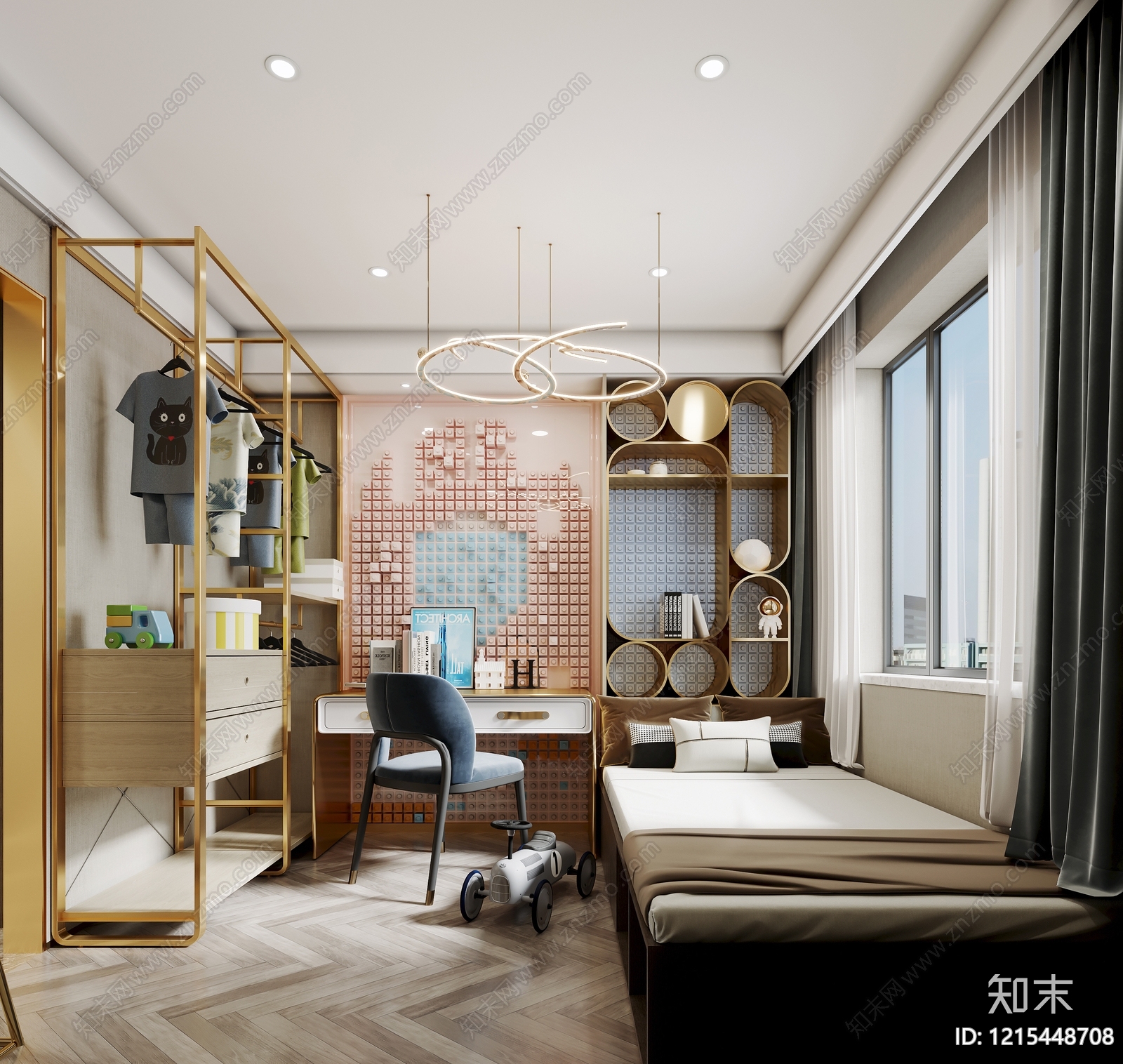 现代轻奢通用儿童房3D模型下载【ID:1215448708】