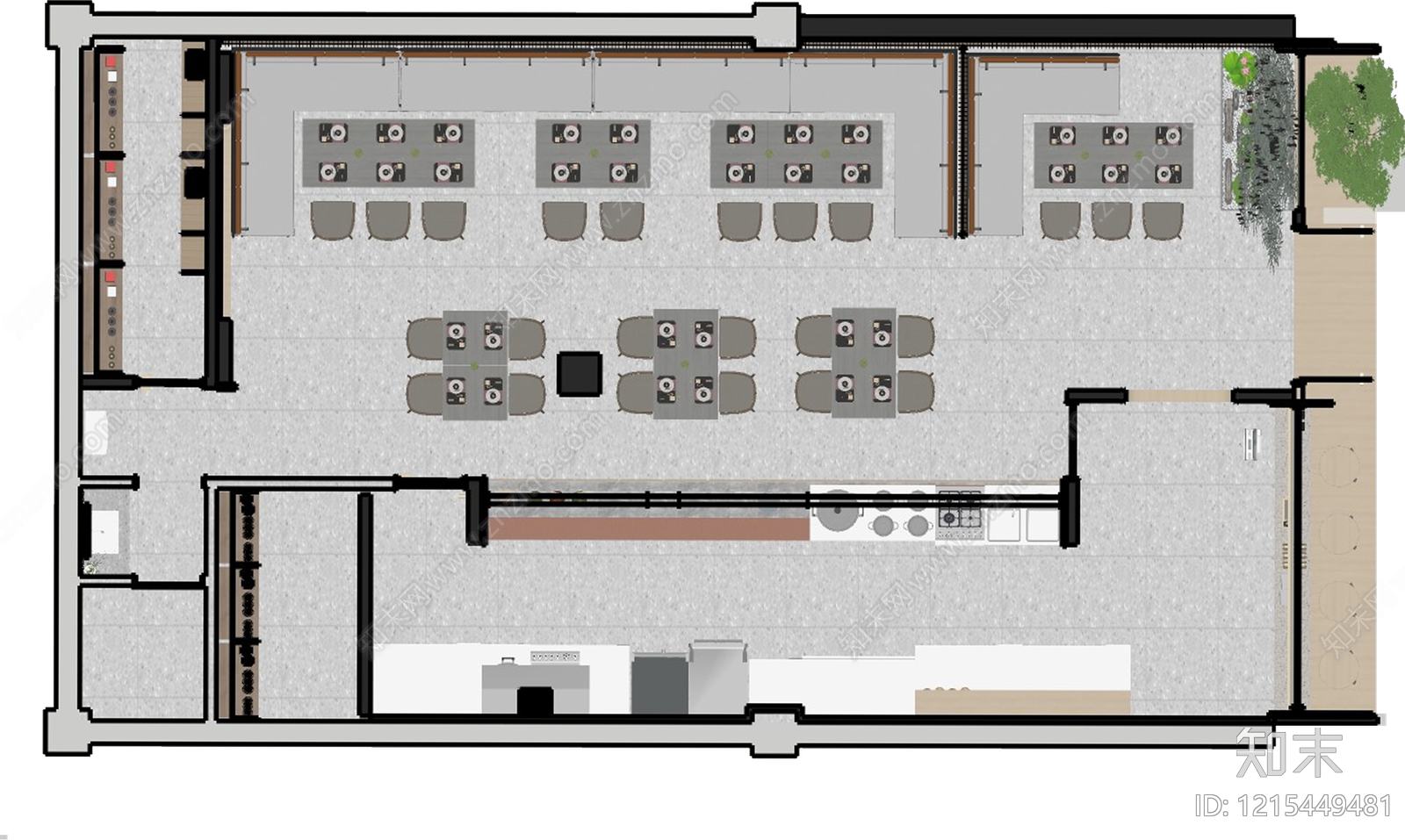 新中式中餐厅SU模型下载【ID:1215449481】