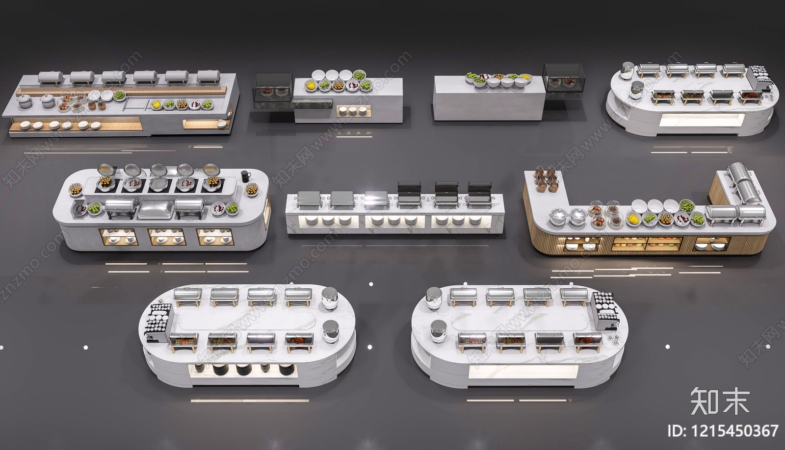 现代简约食品展台3D模型下载【ID:1215450367】