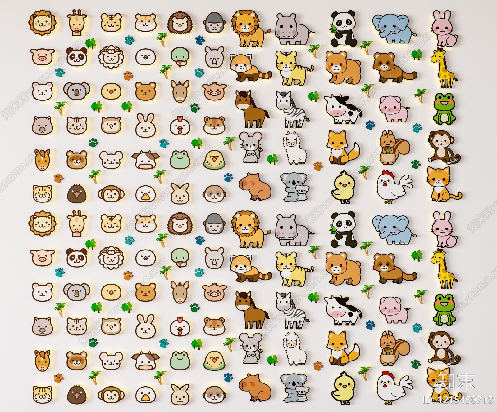 卡通萌趣风儿童壁灯3D模型下载【ID:1215450718】