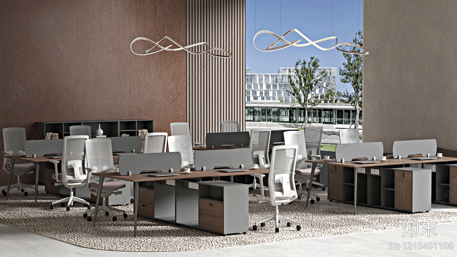 现代简约办公区3D模型下载【ID:1215451106】