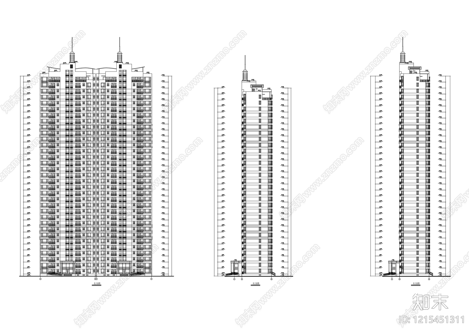 多层住宅cad施工图下载【ID:1215451311】