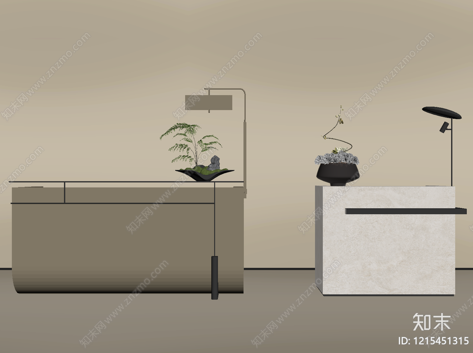 现代前台SU模型下载【ID:1215451315】