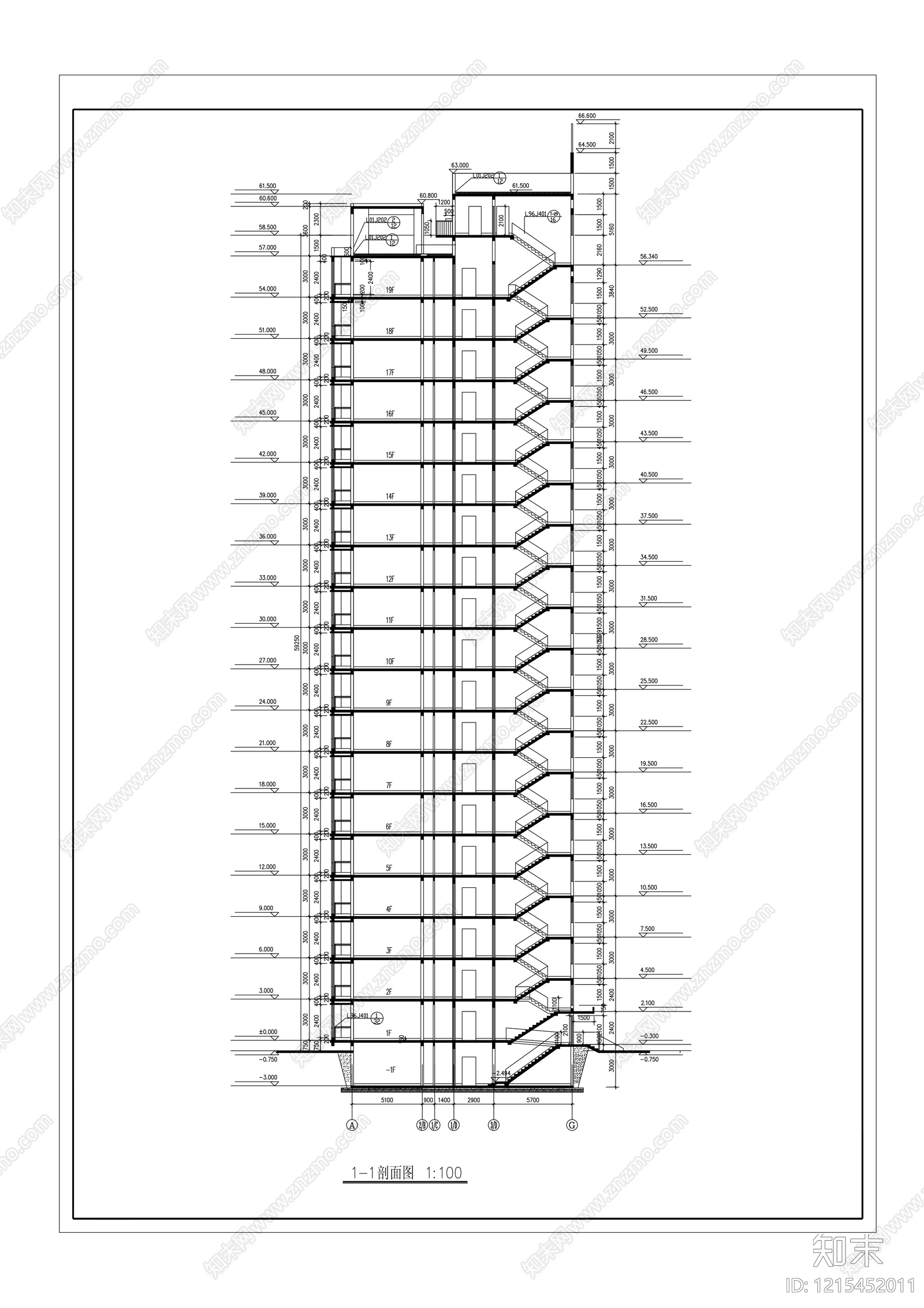 室内楼梯施工图下载【ID:1215452011】
