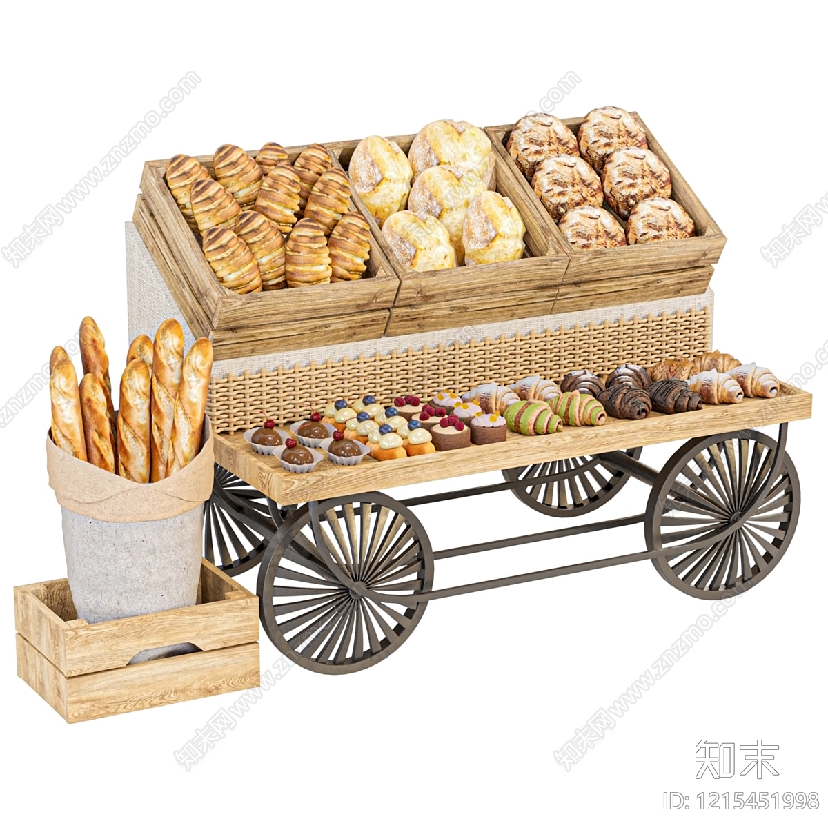 原木风餐车SU模型下载【ID:1215451998】