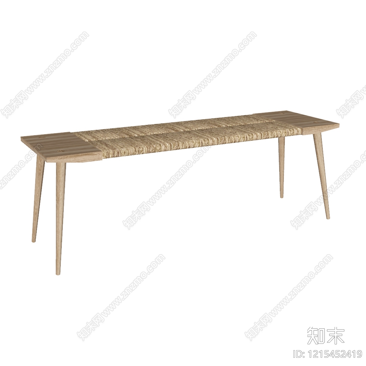 原木风床尾凳SU模型下载【ID:1215452419】