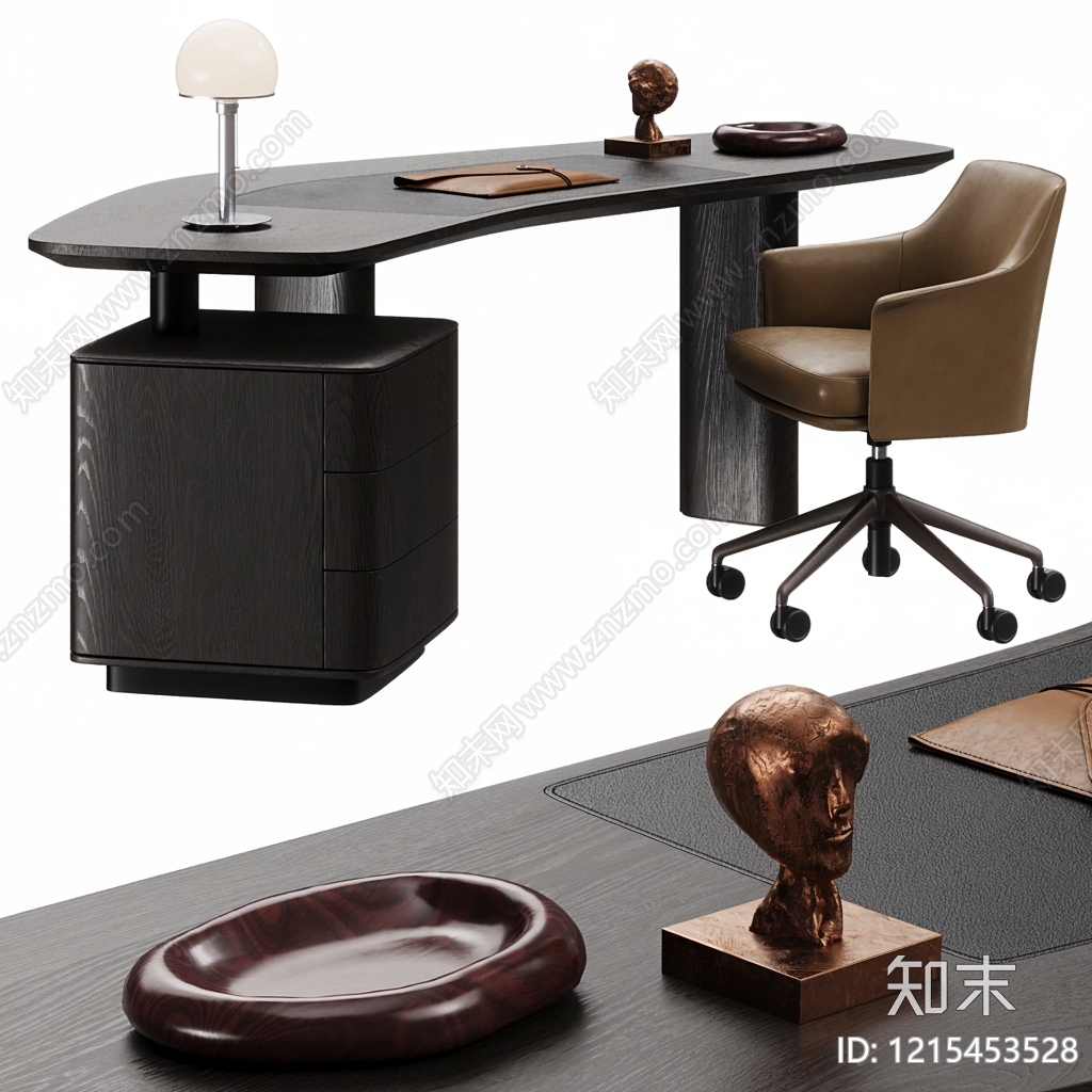 意式极简办公桌SU模型下载【ID:1215453528】