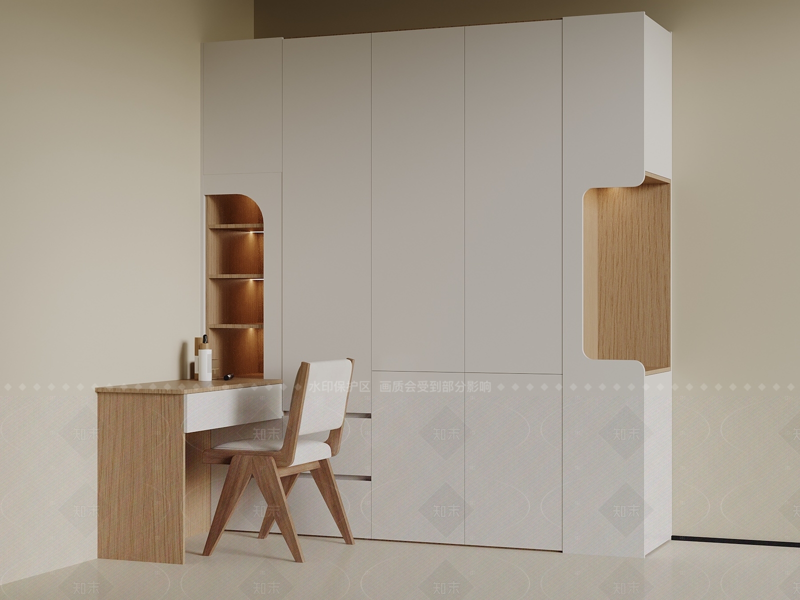 现代简约衣柜SU模型下载【ID:1215453998】