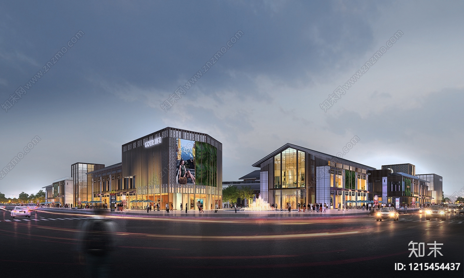 新中式商业街3D模型下载【ID:1215454437】