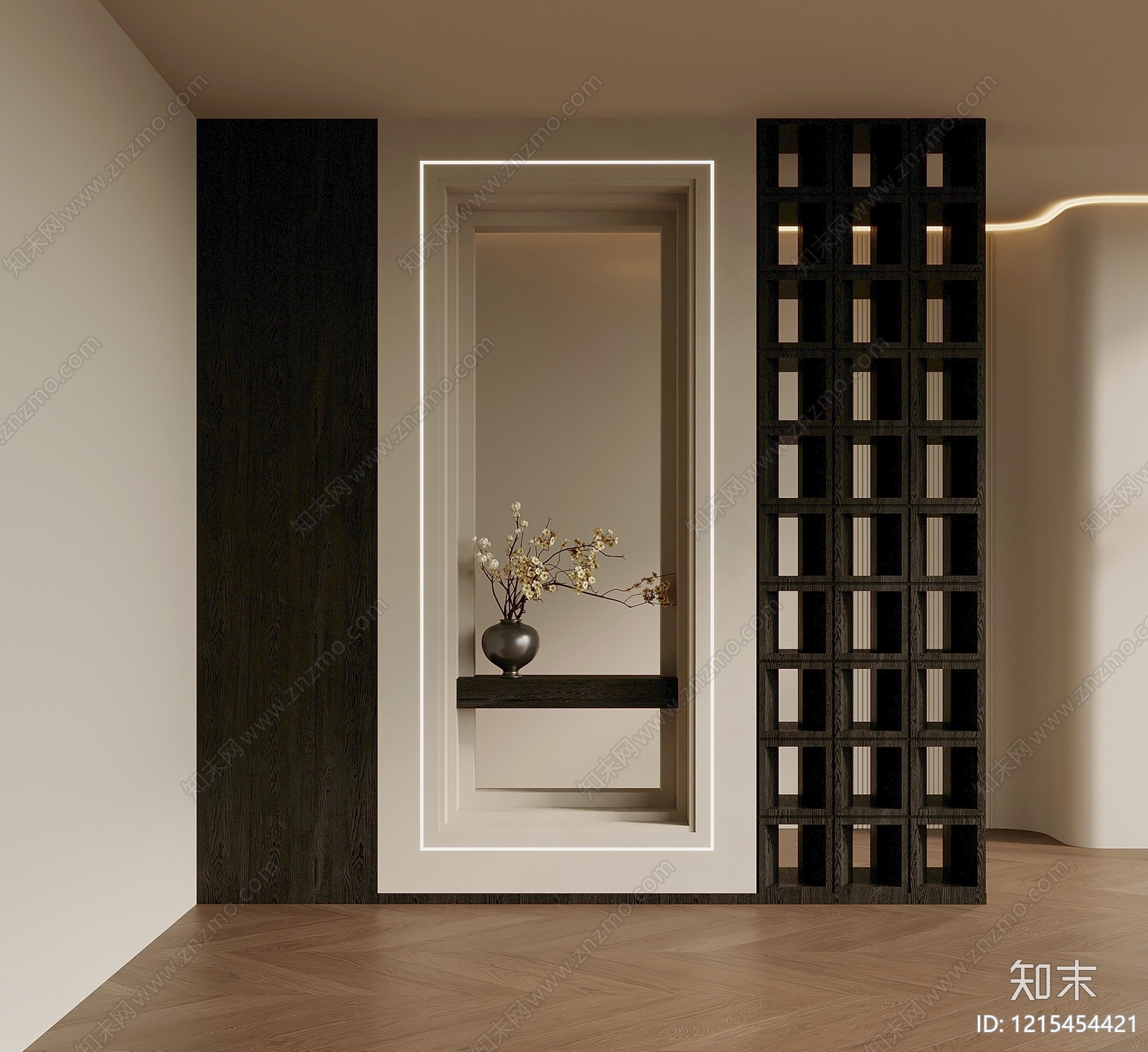 新中式玄关3D模型下载【ID:1215454421】