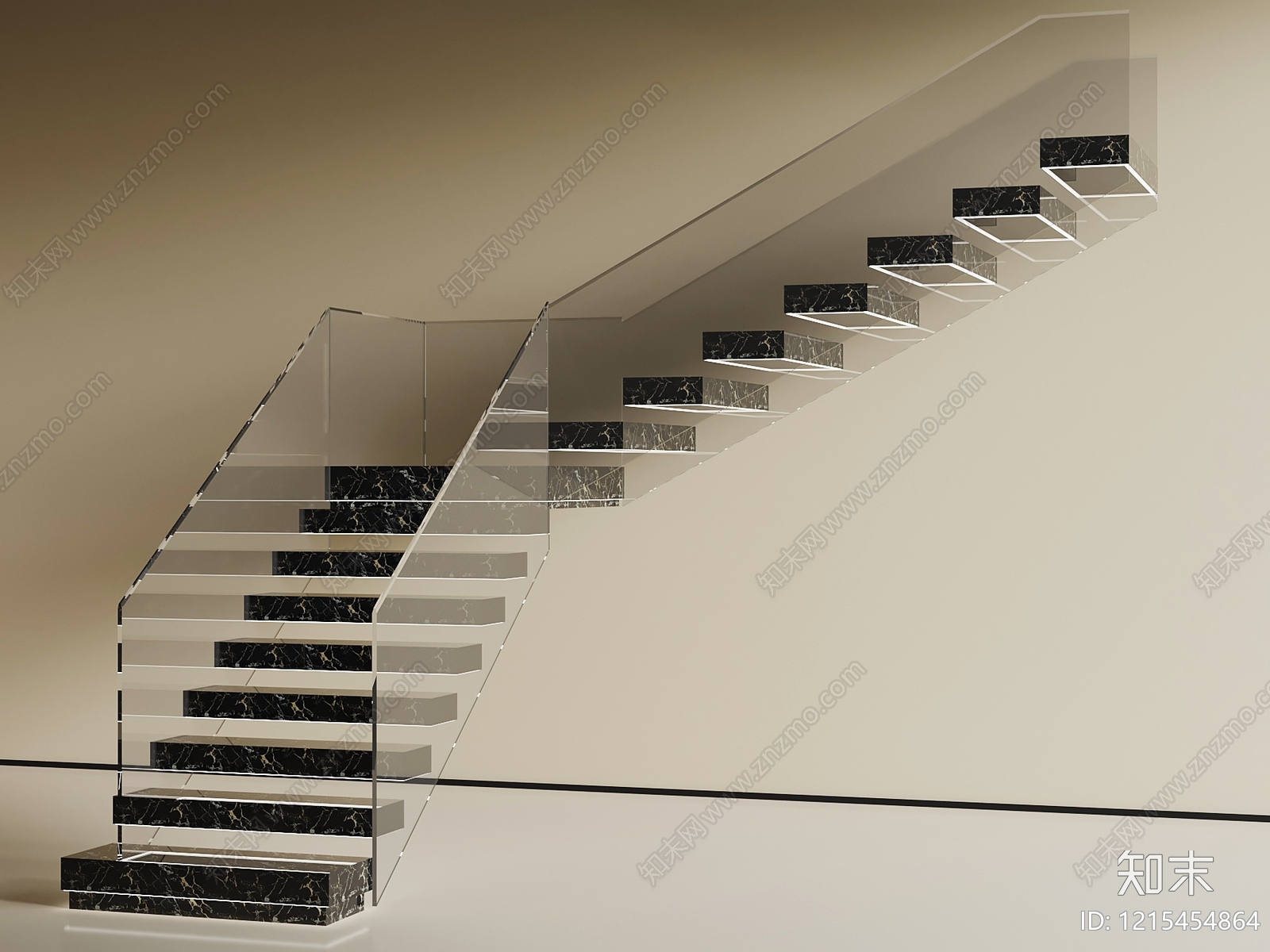 极简旋转楼梯3D模型下载【ID:1215454864】