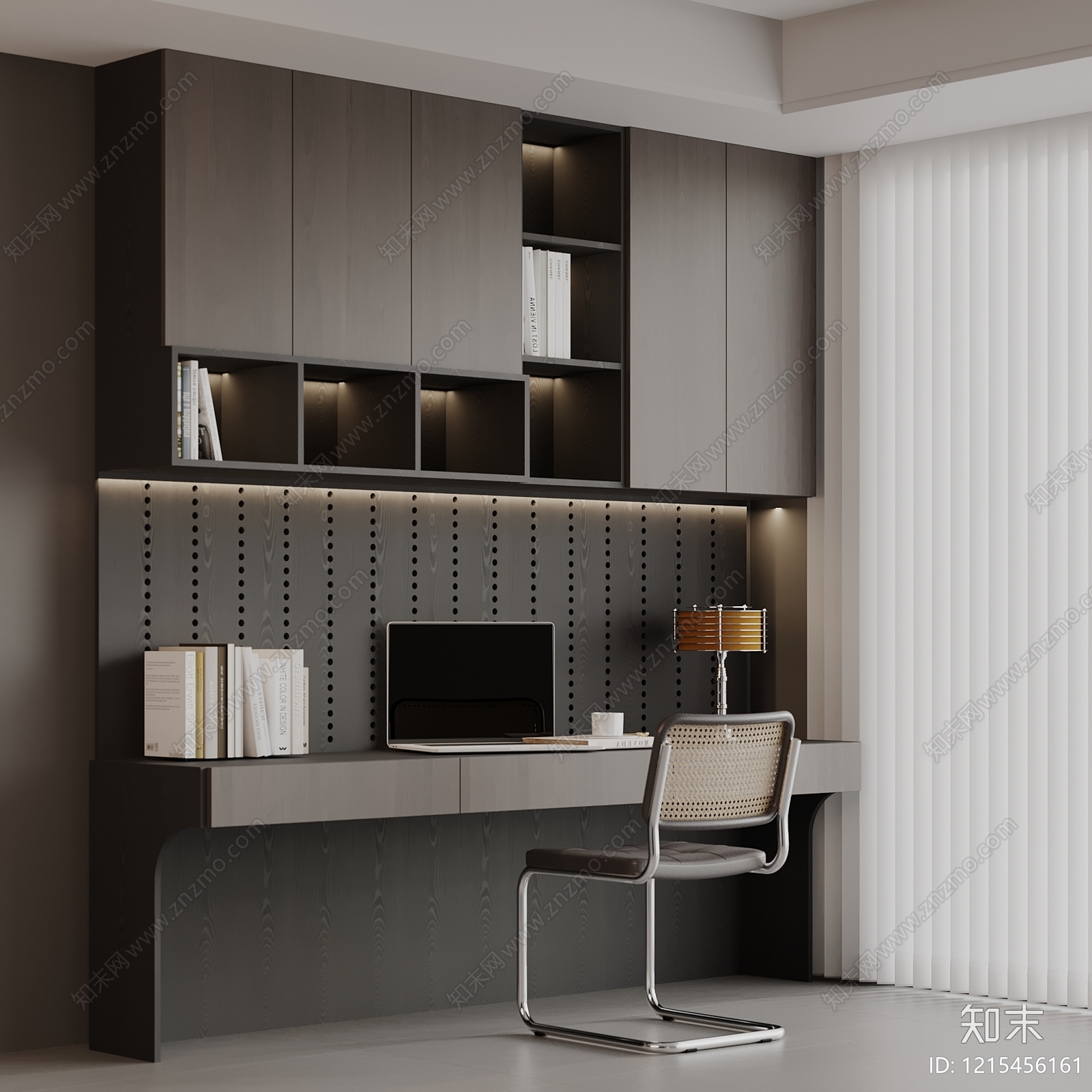 现代极简书柜3D模型下载【ID:1215456161】
