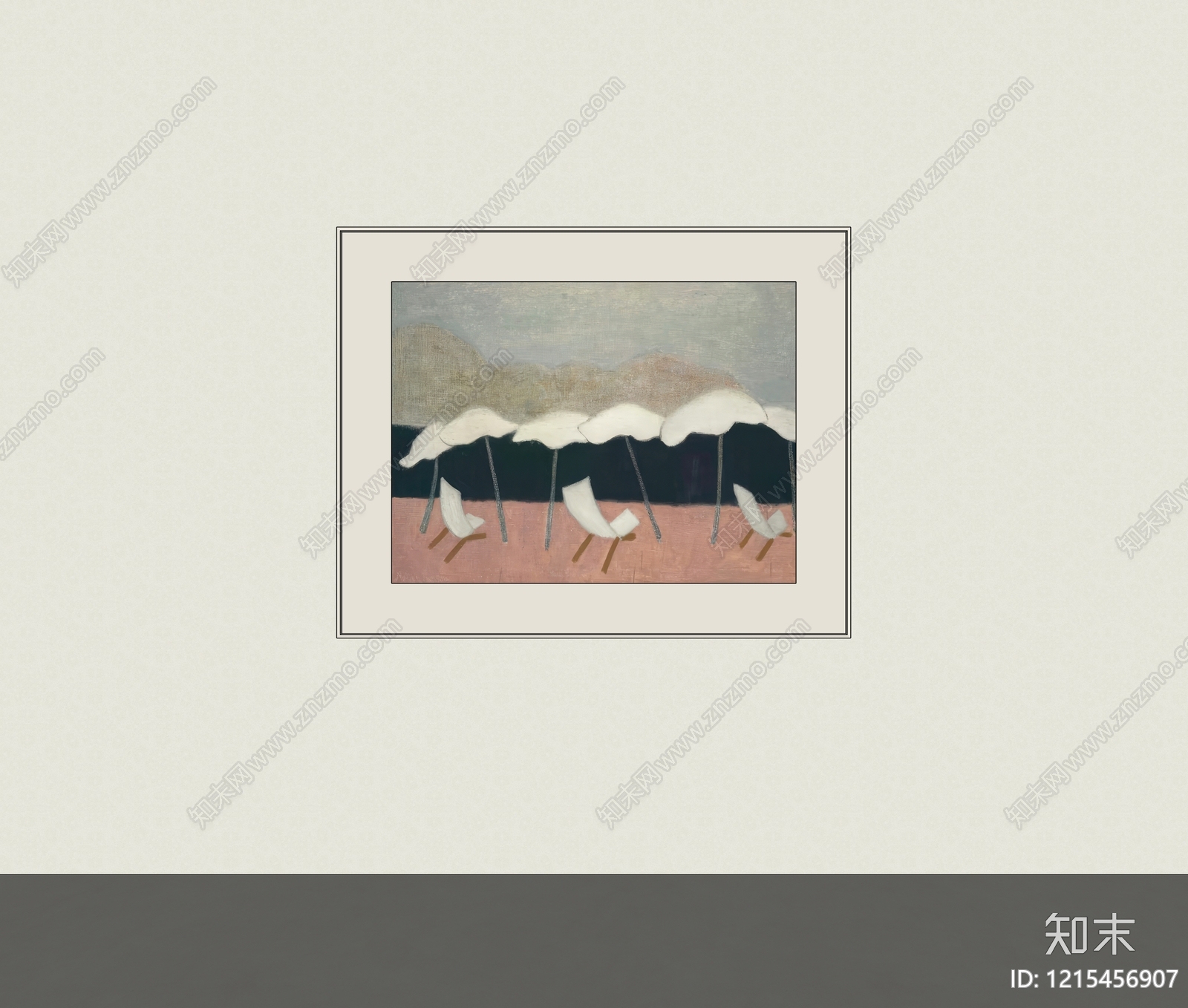 侘寂挂画SU模型下载【ID:1215456907】