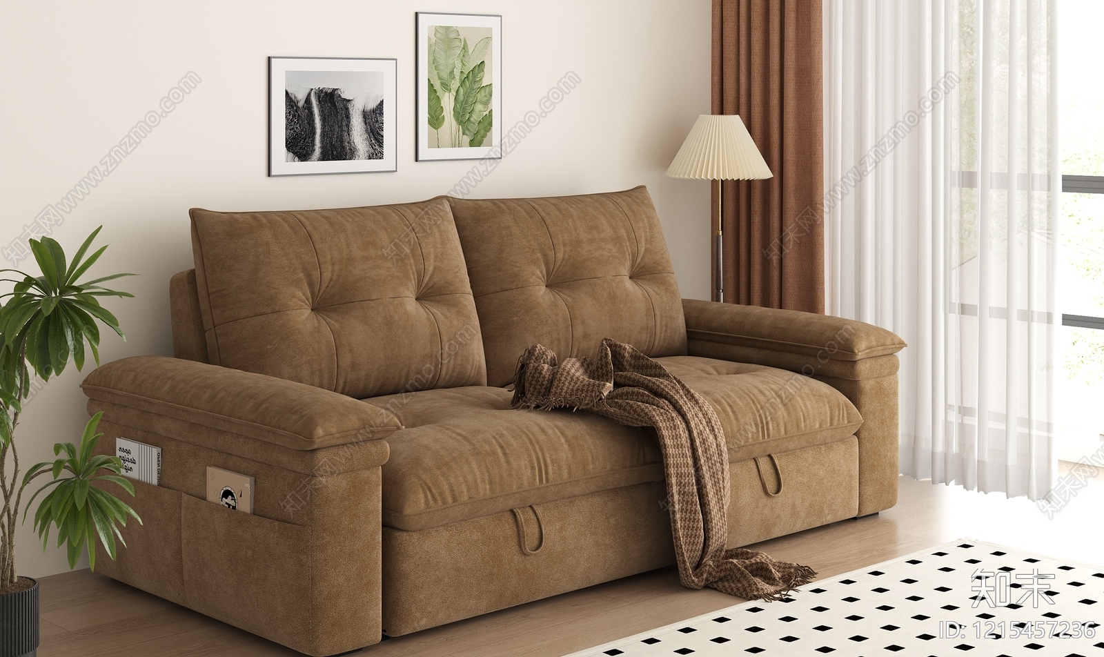 现代简约沙发床3D模型下载【ID:1215457236】