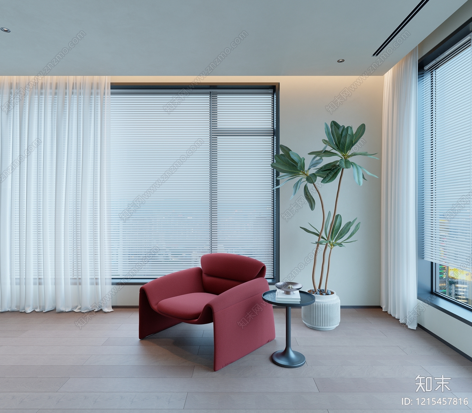 现代简约单人沙发3D模型下载【ID:1215457816】