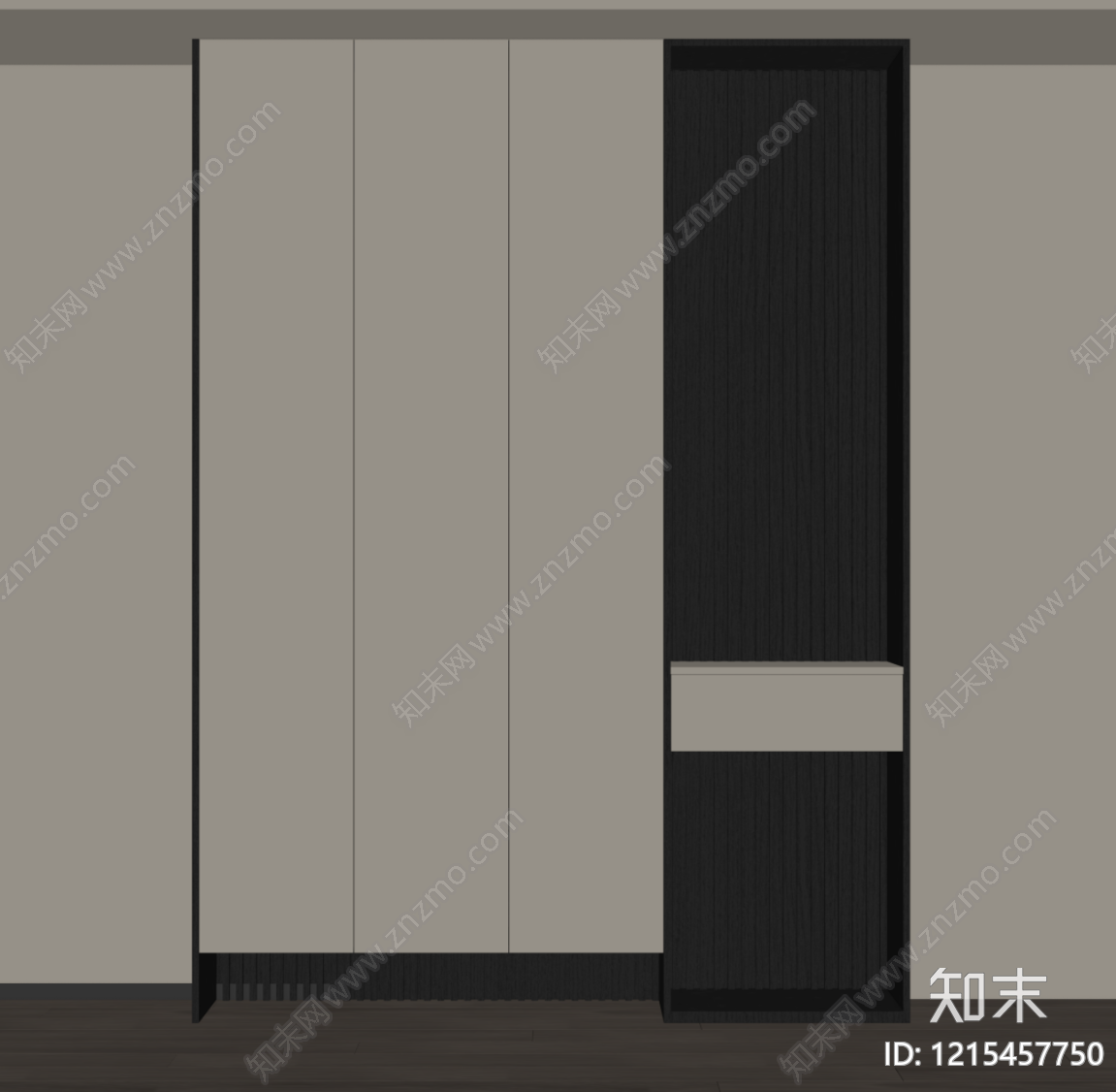 现代鞋柜SU模型下载【ID:1215457750】