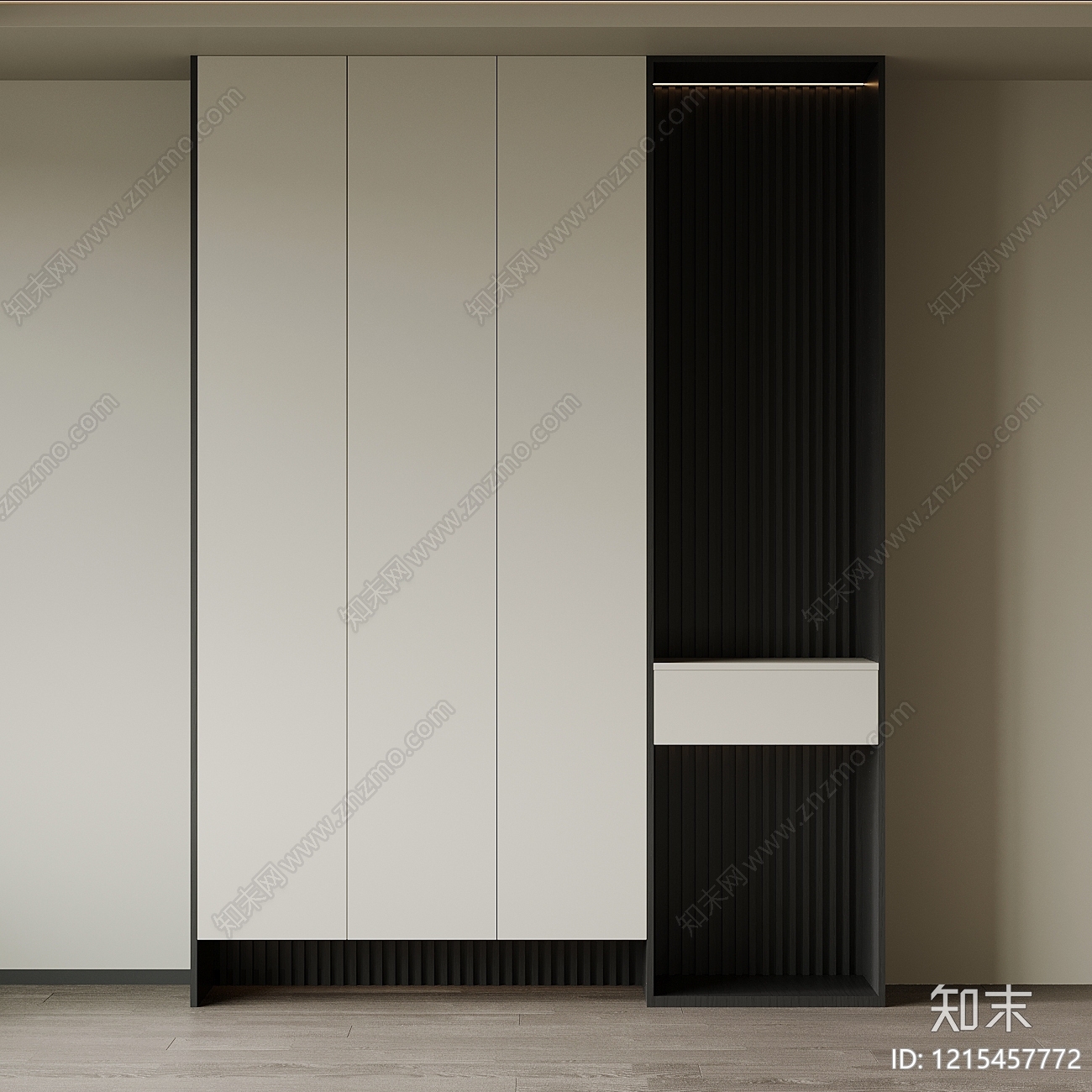 极简鞋柜3D模型下载【ID:1215457772】