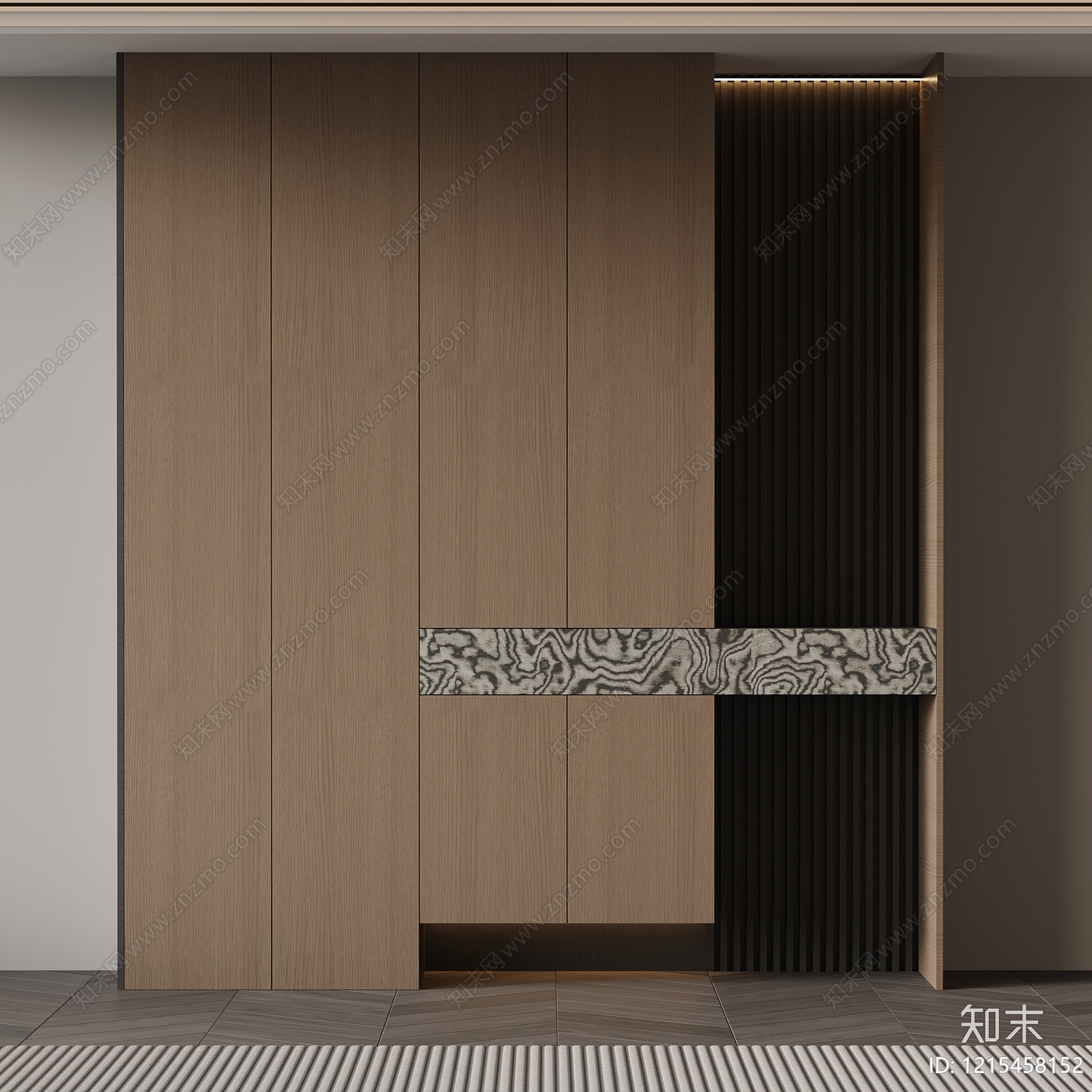 现代极简鞋柜3D模型下载【ID:1215458152】