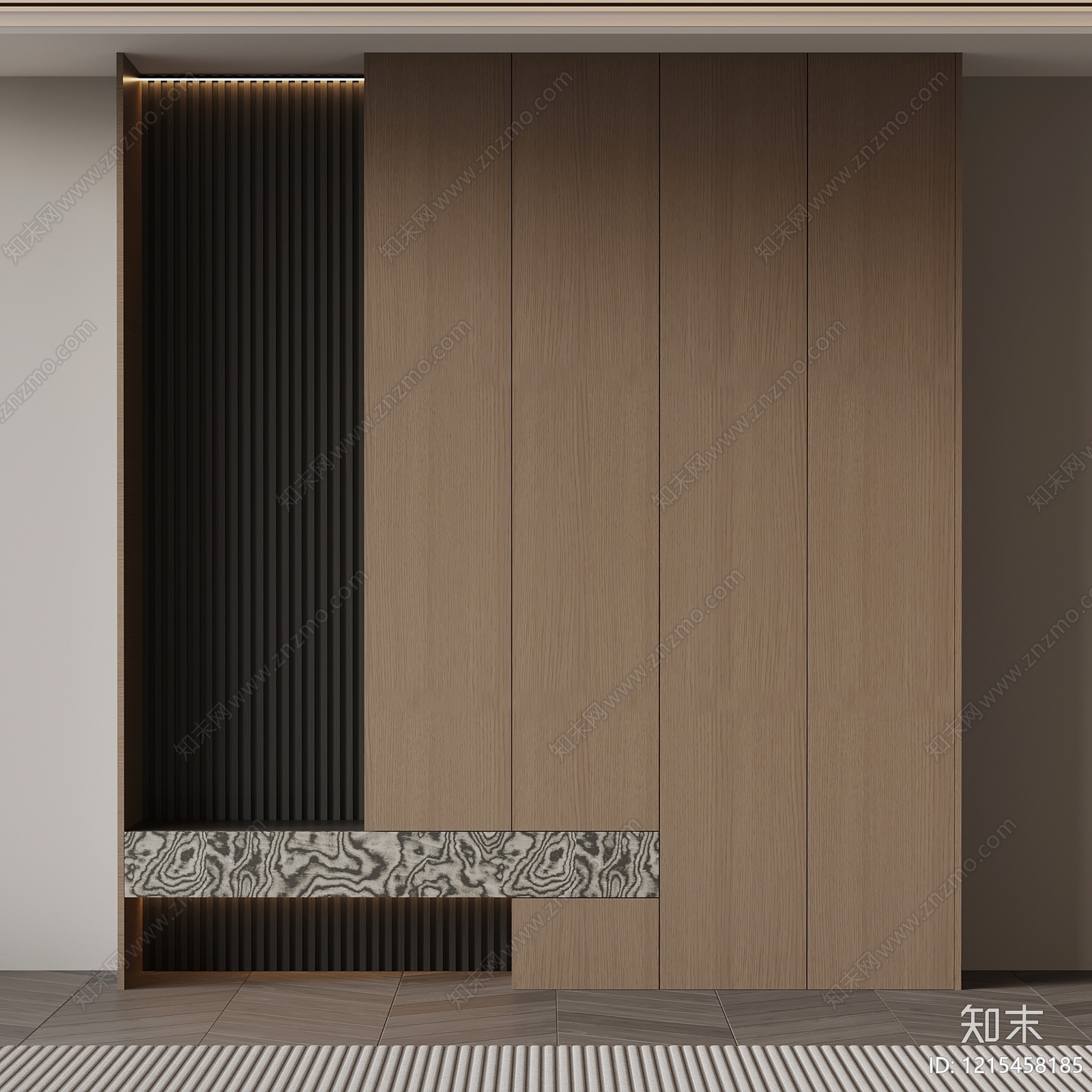 现代极简鞋柜3D模型下载【ID:1215458185】