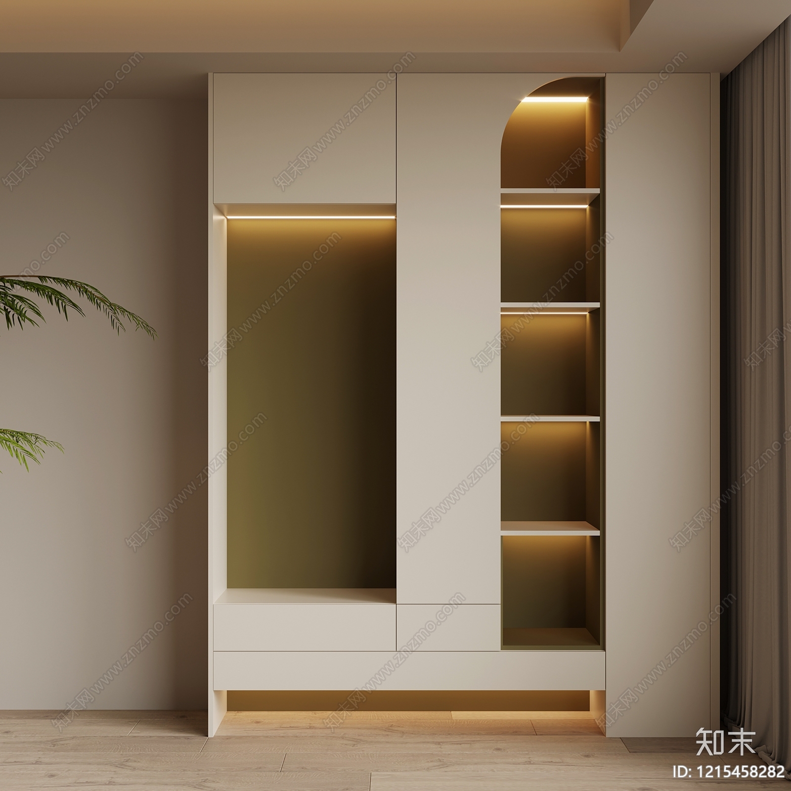 现代书柜SU模型下载【ID:1215458282】