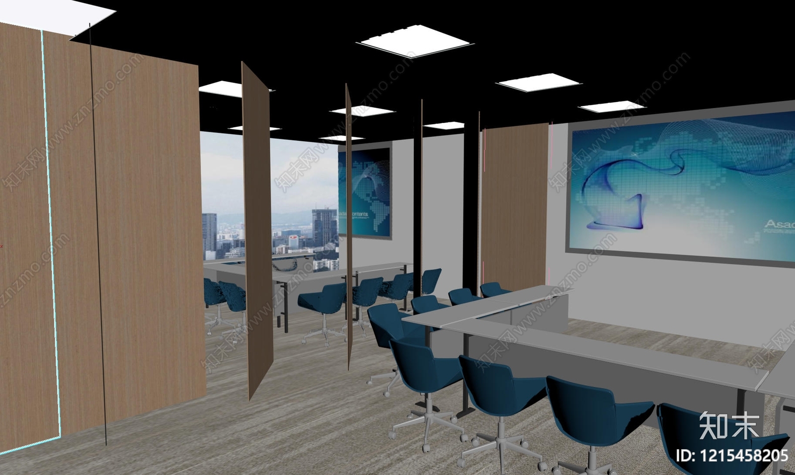 现代简约会议室3D模型下载【ID:1215458205】