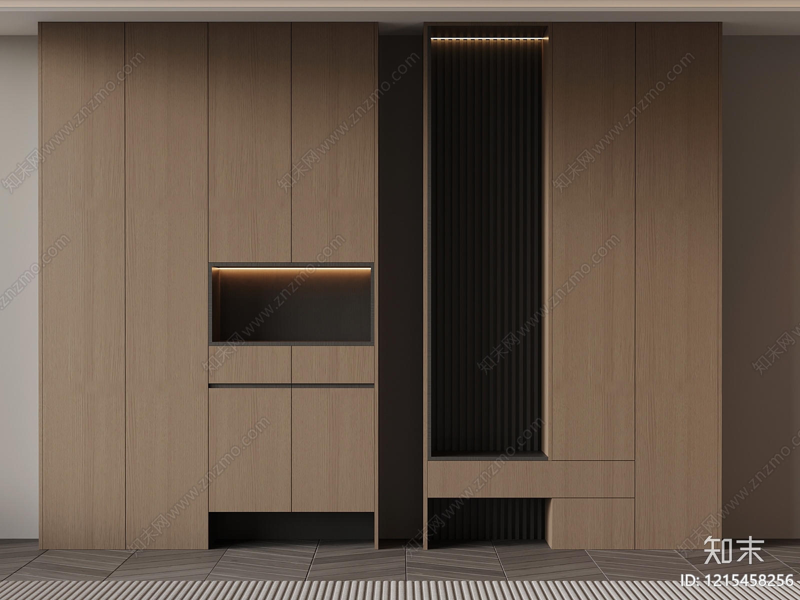 极简书柜3D模型下载【ID:1215458256】