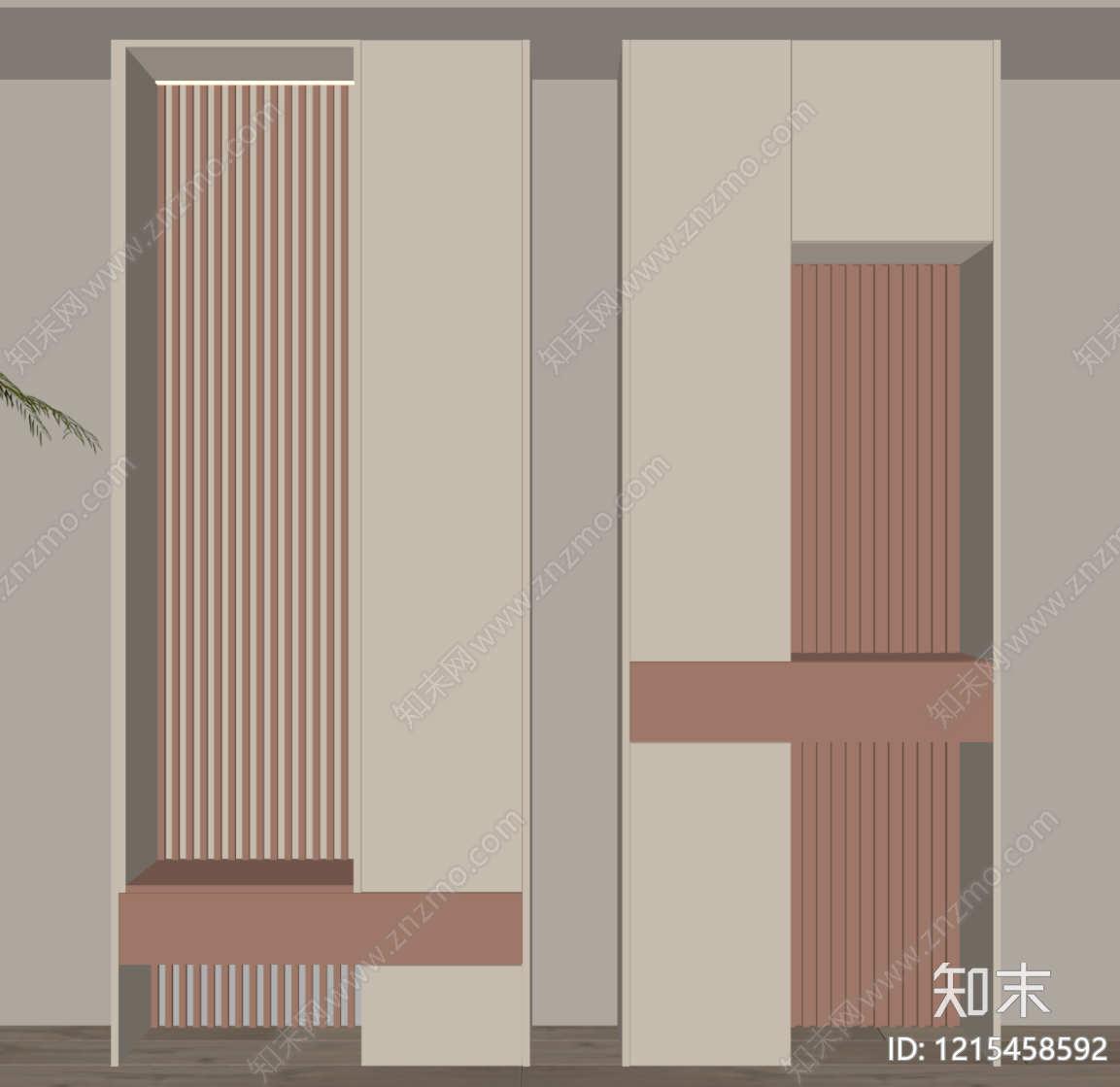 现代鞋柜SU模型下载【ID:1215458592】