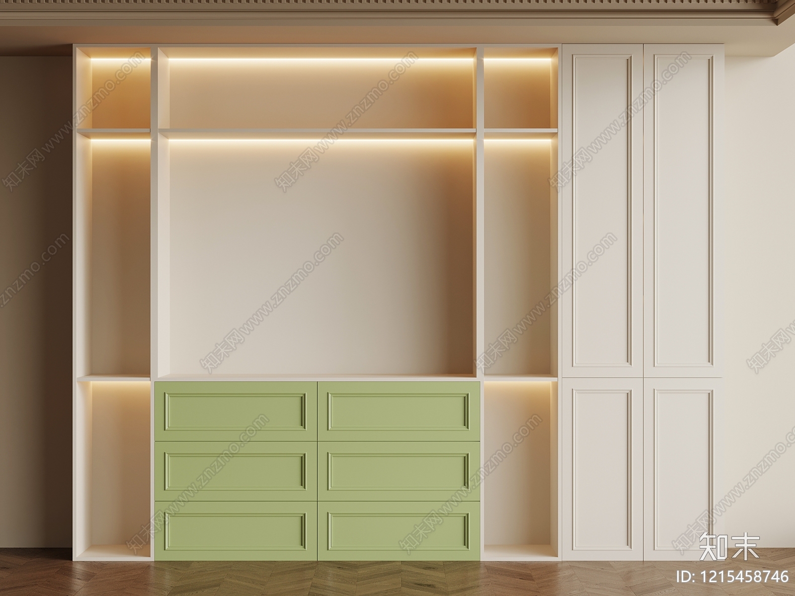 奶油风玄关3D模型下载【ID:1215458746】