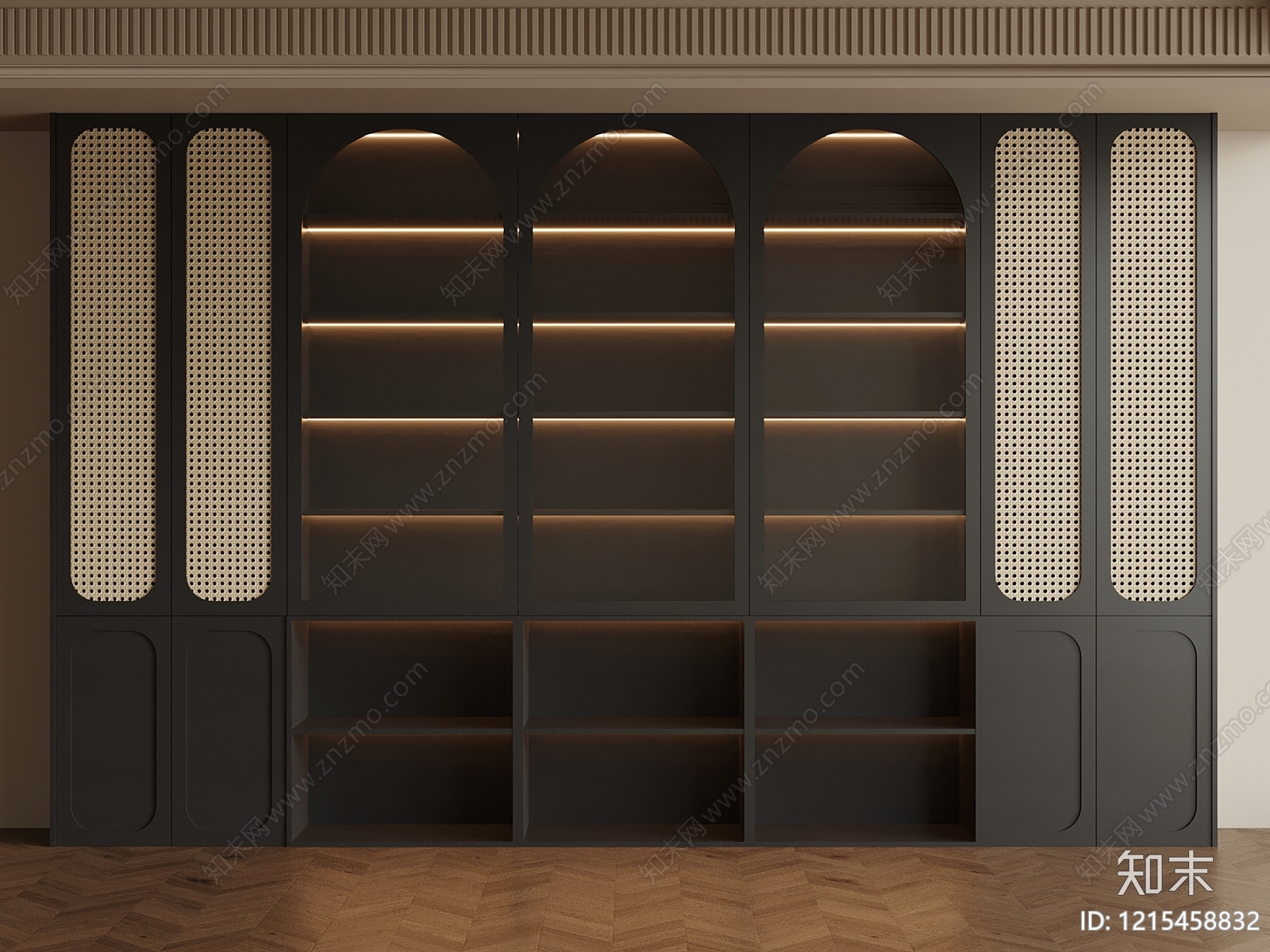 中古风书柜3D模型下载【ID:1215458832】