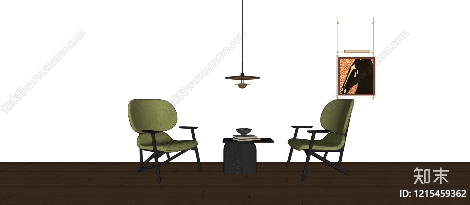 现代简约家居客厅3D模型下载【ID:1215459362】