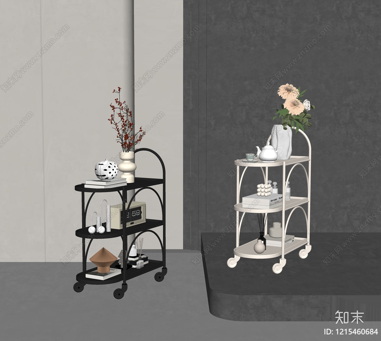 现代置物架SU模型下载【ID:1215460684】