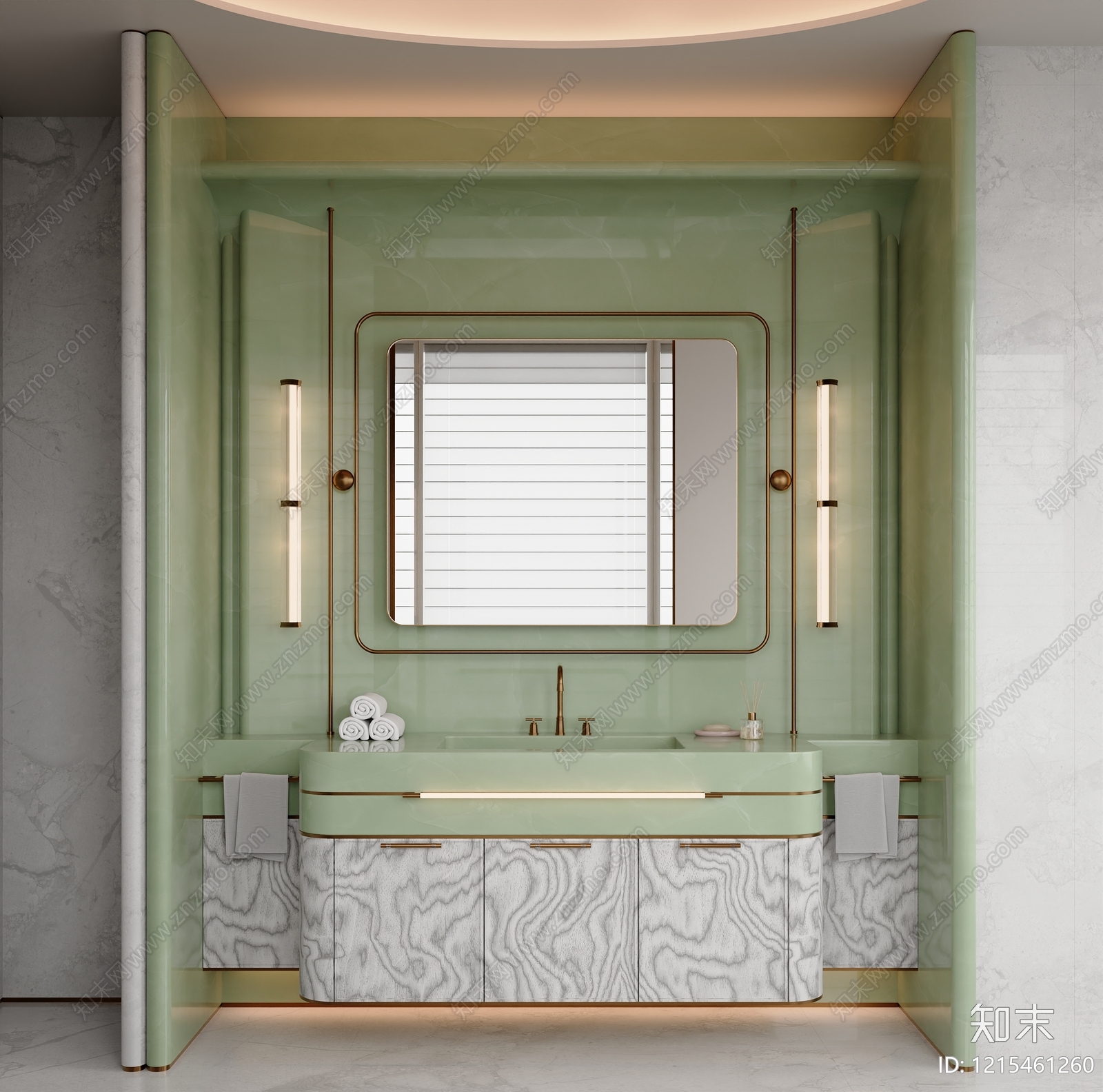 现代轻奢浴室柜3D模型下载【ID:1215461260】