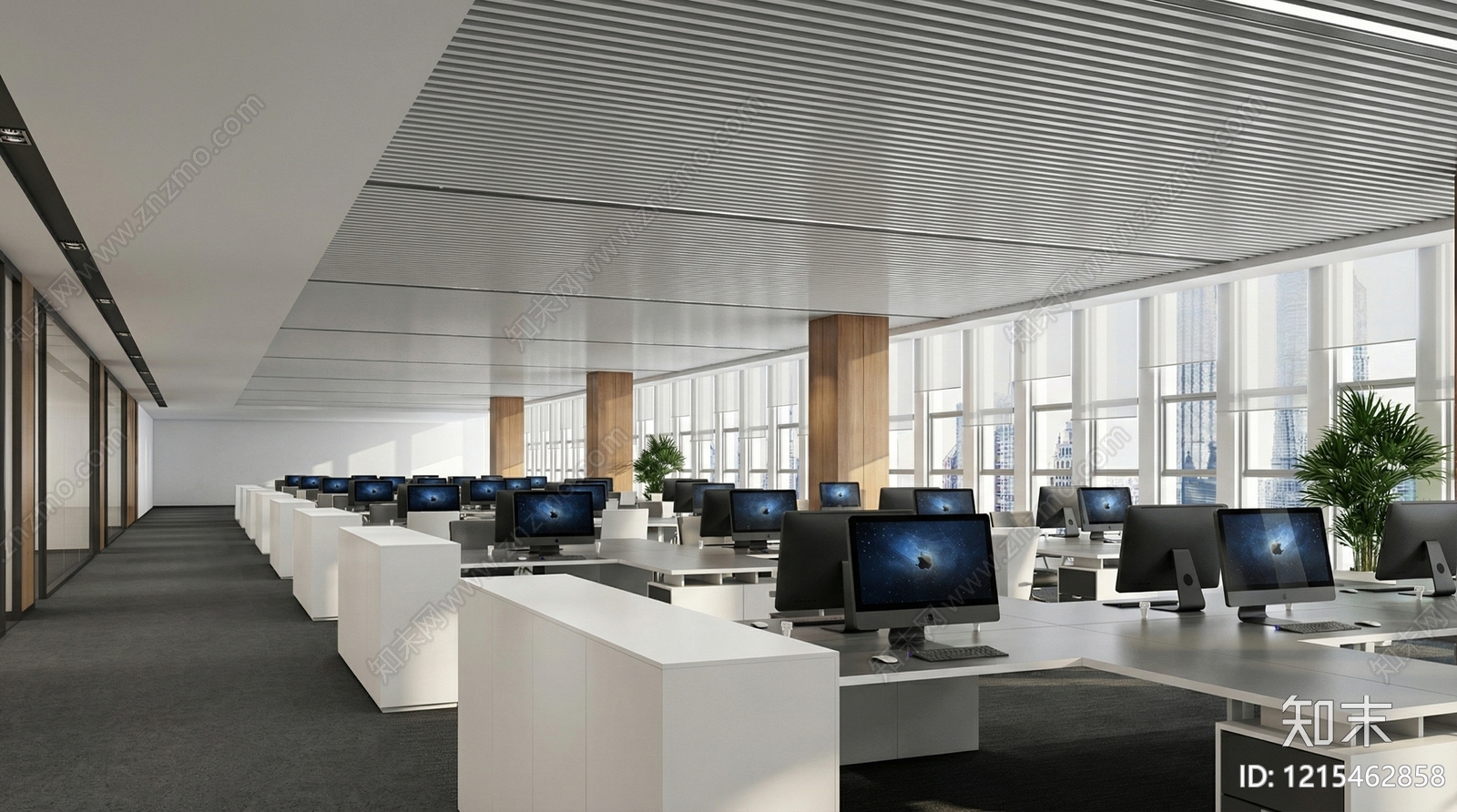 现代简约办公室SU模型下载【ID:1215462858】