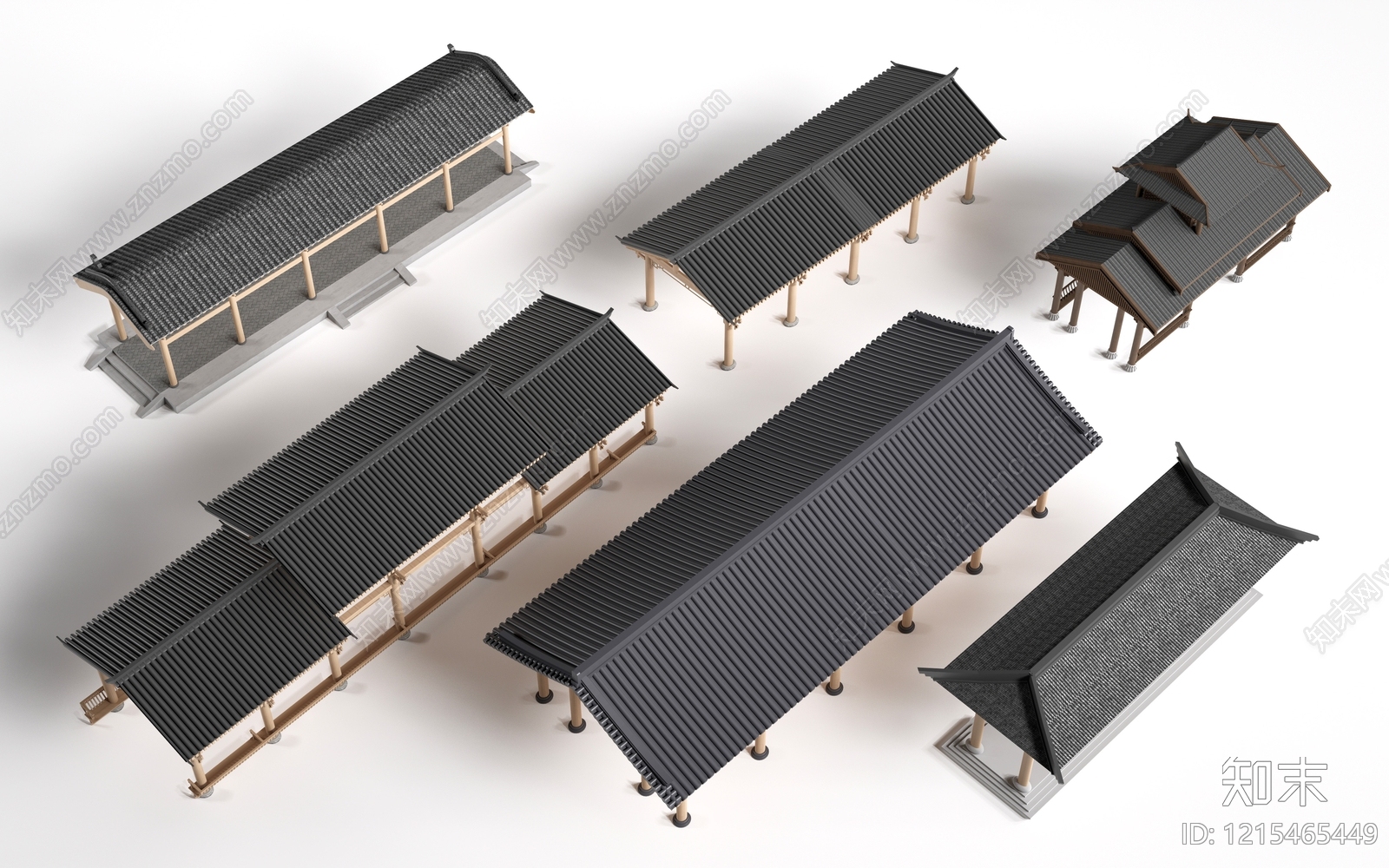 新中式连廊SU模型下载【ID:1215465449】