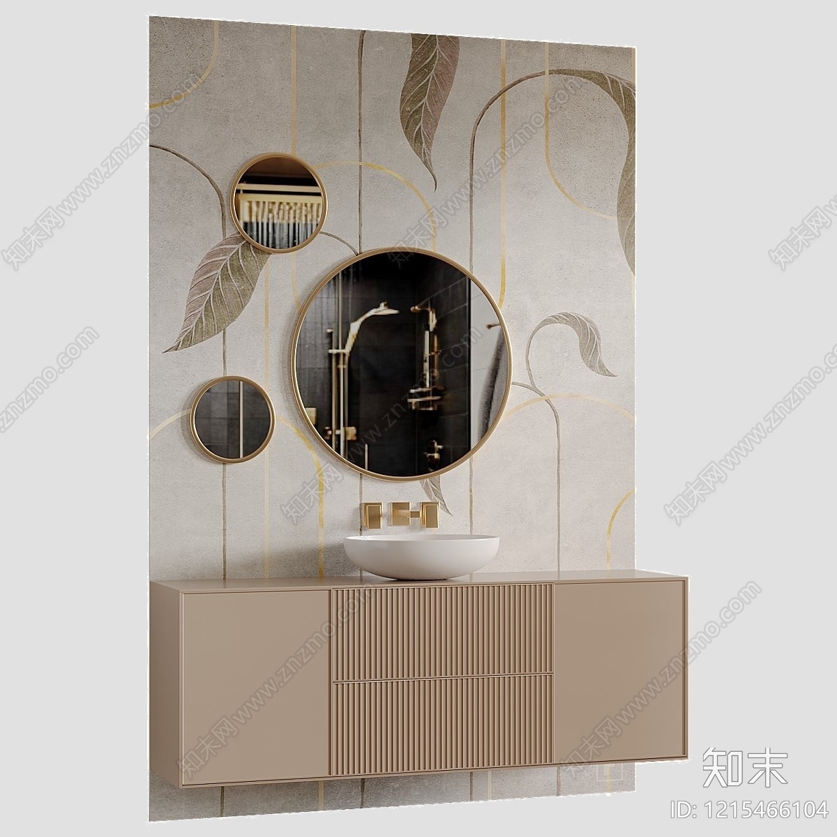 现代轻奢浴室柜3D模型下载【ID:1215466104】