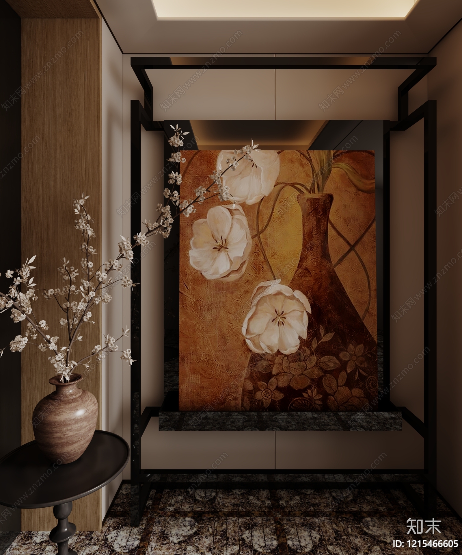 新中式玄关3D模型下载【ID:1215466605】