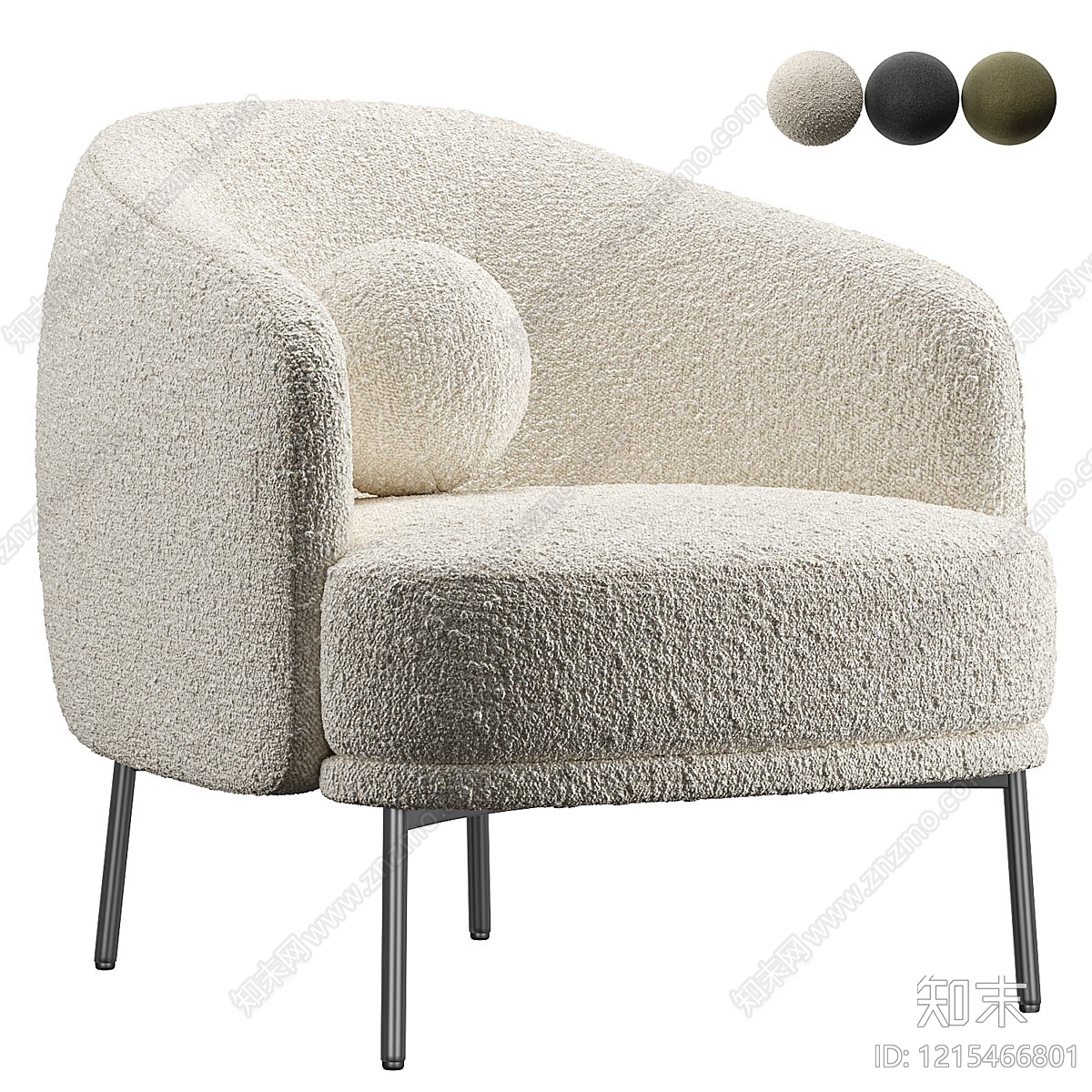 奶油风单人沙发3D模型下载【ID:1215466801】
